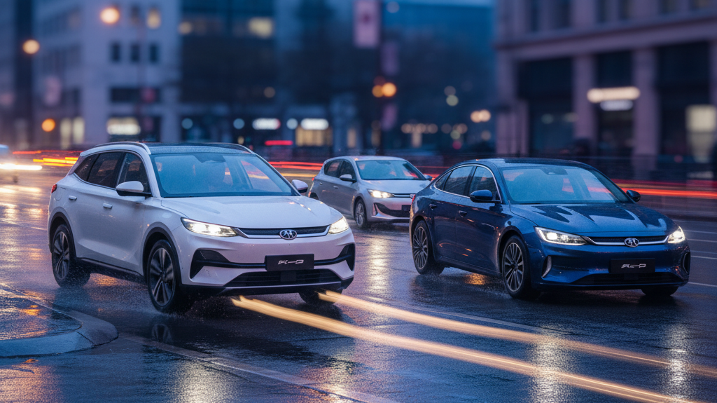 Editorial, photo-realistic HERO for an automotive daily news article titled "BYD Expands PHEV Offerings Amid Controversy in Australia – Daily Car News