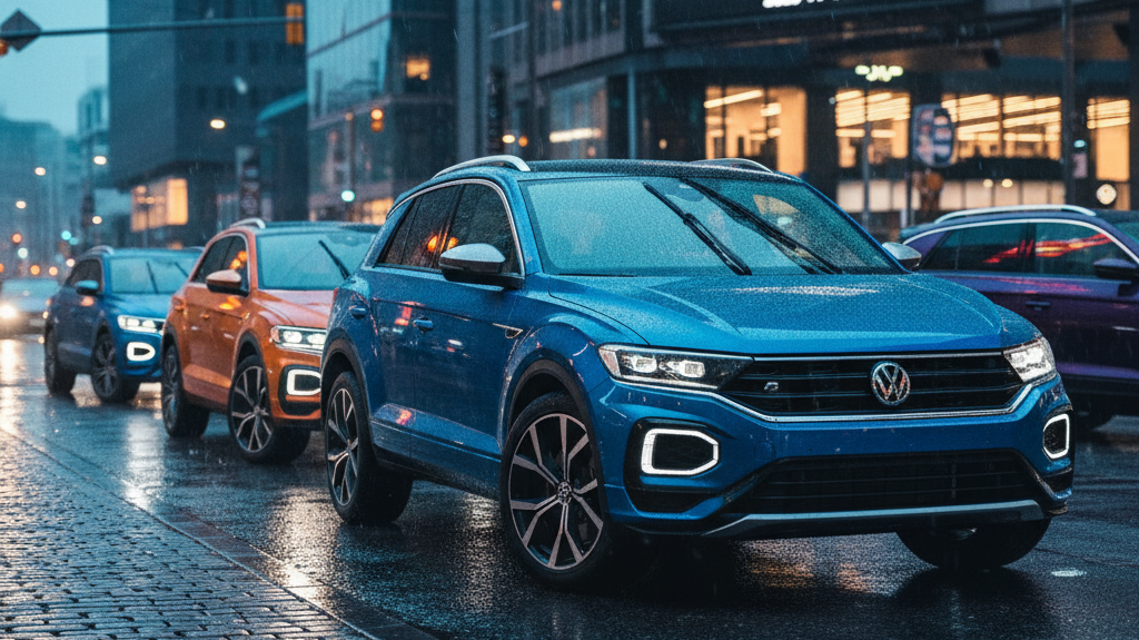 Editorial, photo-realistic HERO for an automotive daily news article titled "Volkswagen T-Roc R Production Ends in Australia – Daily Car News (2025-11