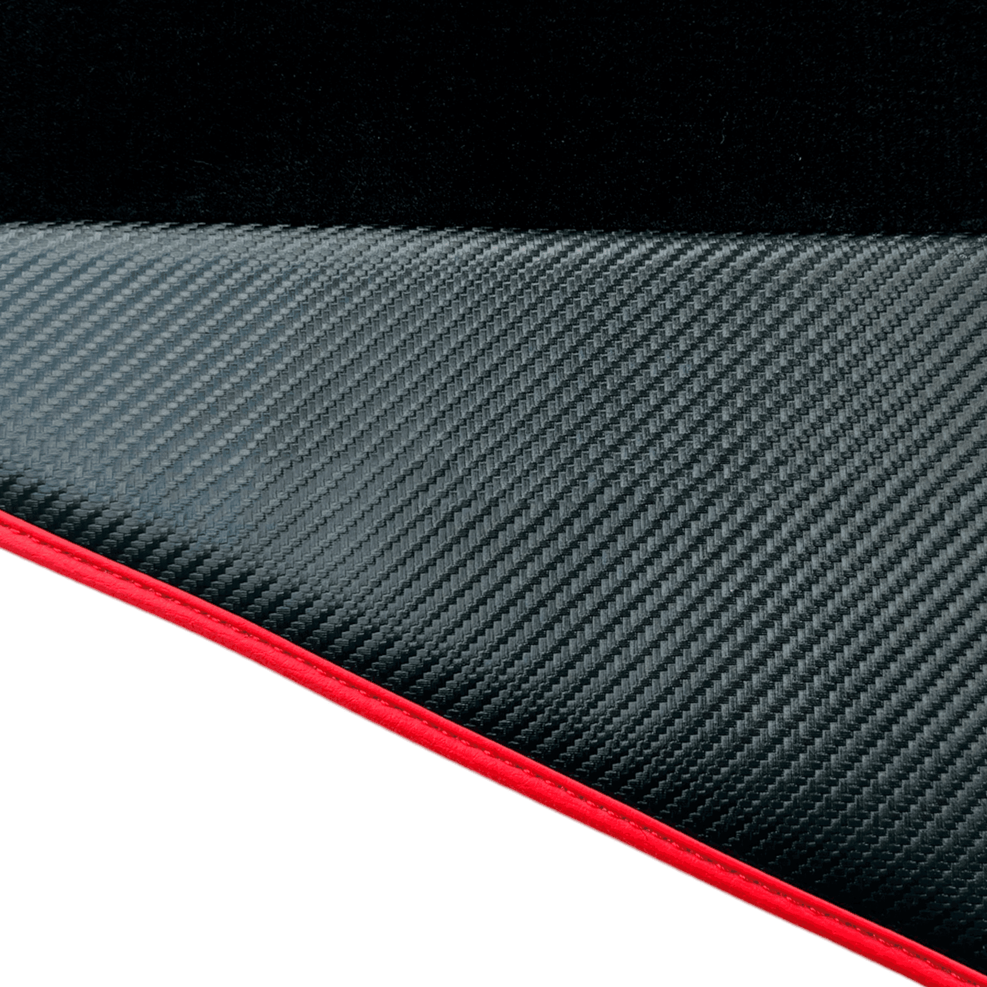 Black Floor Mats for Ferrari 296 GTS (2022-2024) with Carbon Fiber | Red Trim - AutoWin