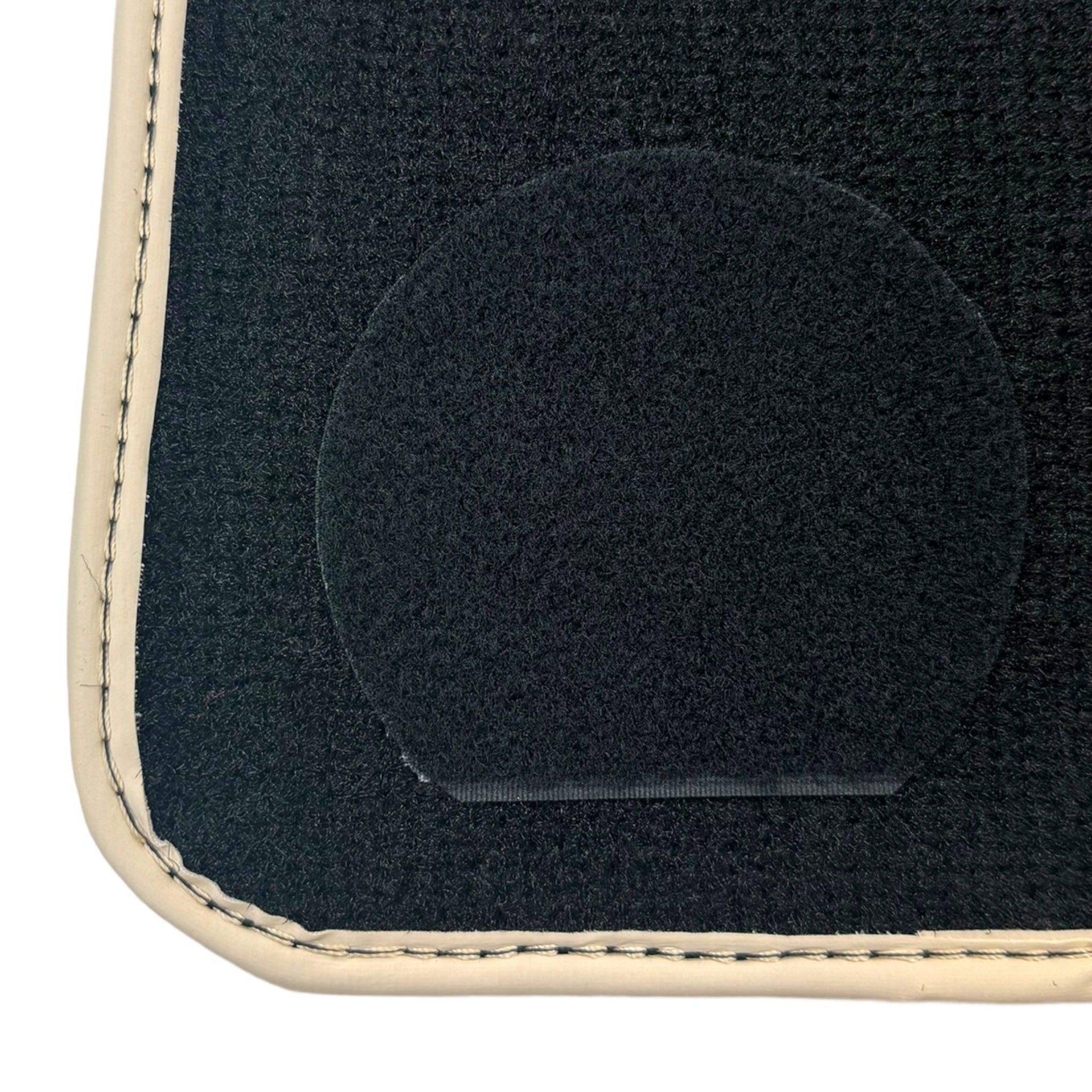 Black Floor Mats for Ferrari Purosangue with Leather and Beige Trim | Italian Edition - AutoWin