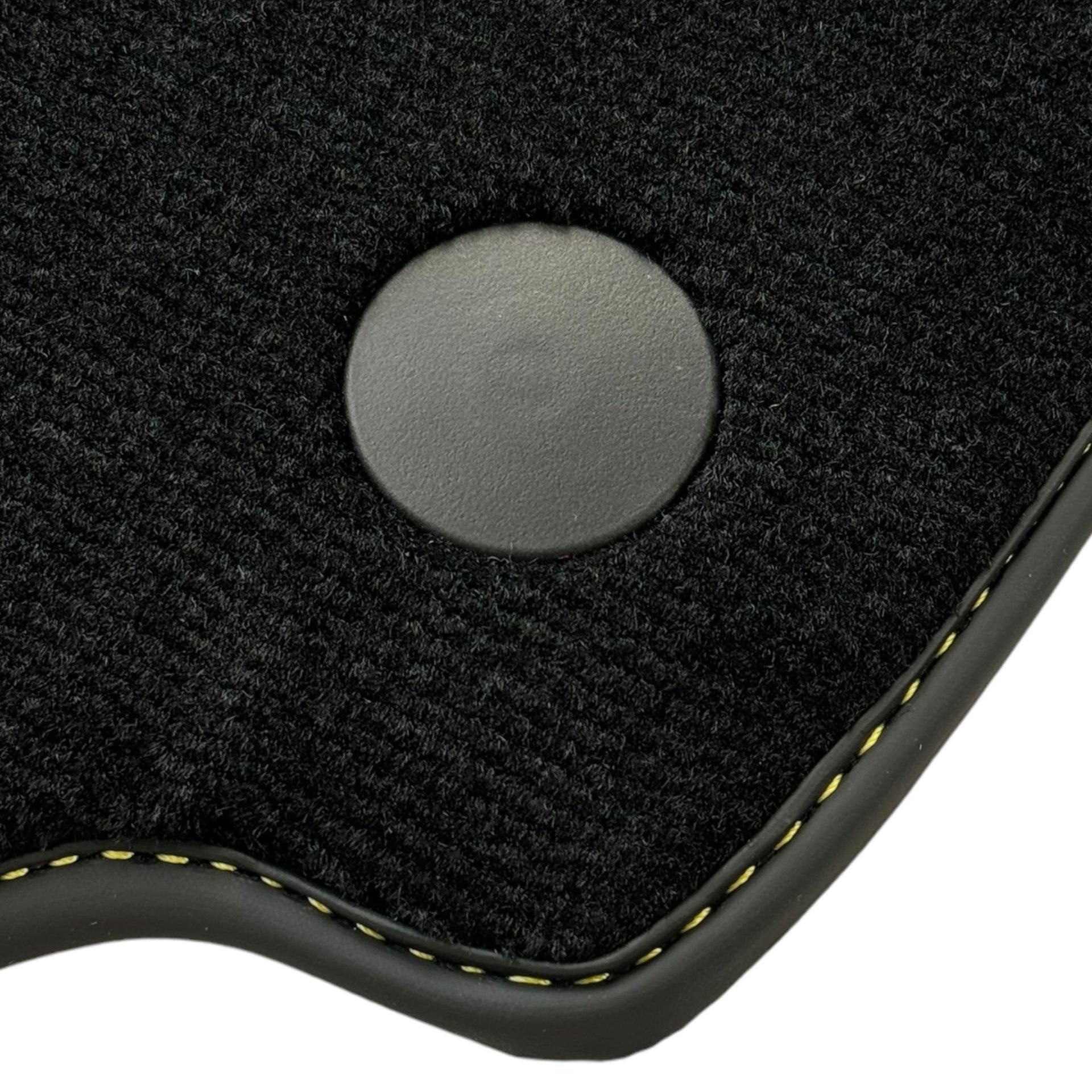 Black Floor Mats for Ferrari 488 Pista Spider (2019-2021) with Yellow Leather | Italian Edition - AutoWin