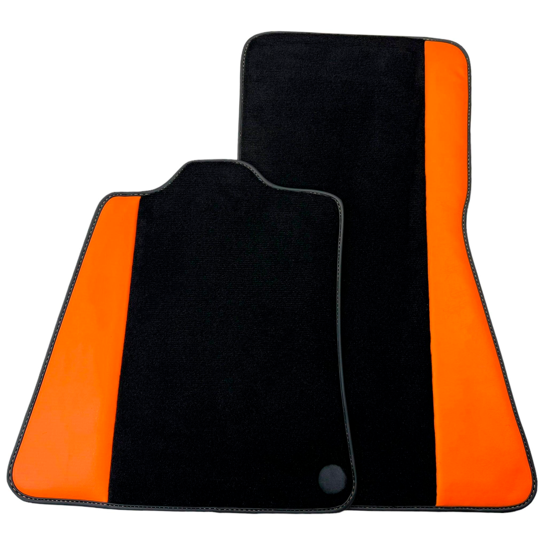 Black Floor Mats for McLaren 750S (2023-2025) with Orange Leather