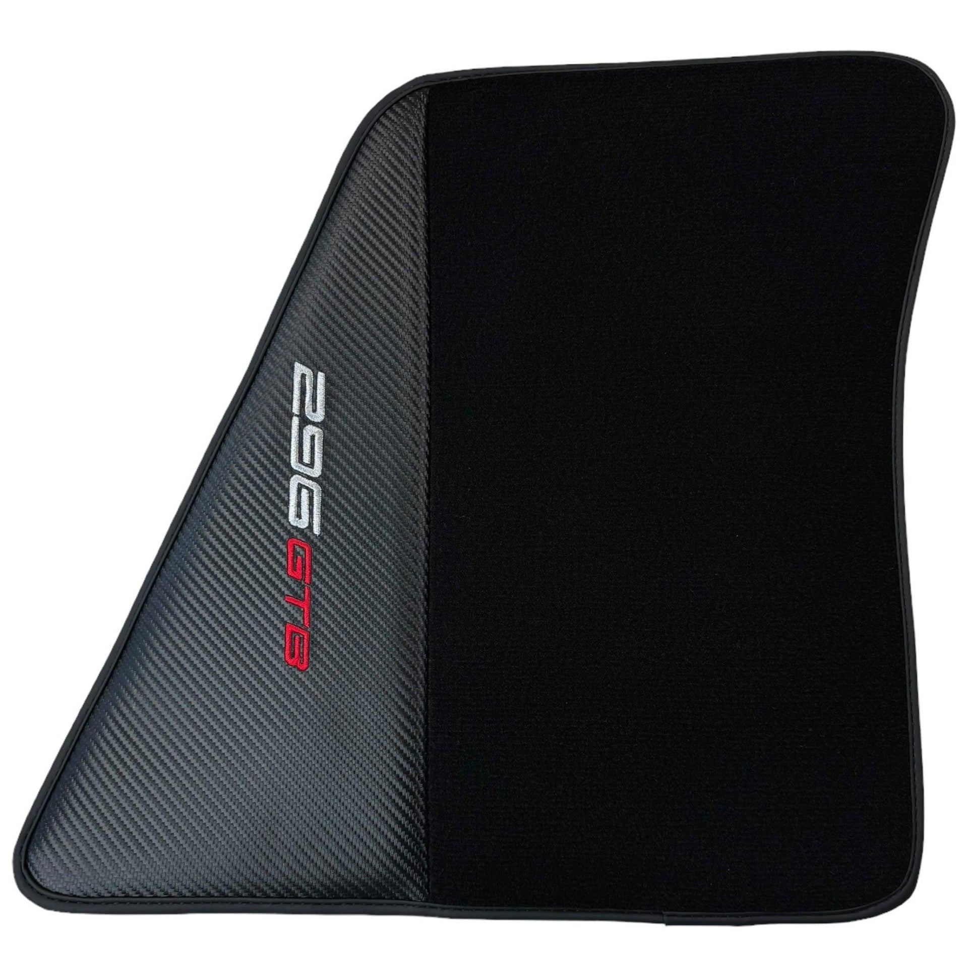 Black Floor Mats for Ferrari 296 GTB (2022-2024) with Carbon Fiber - AutoWin