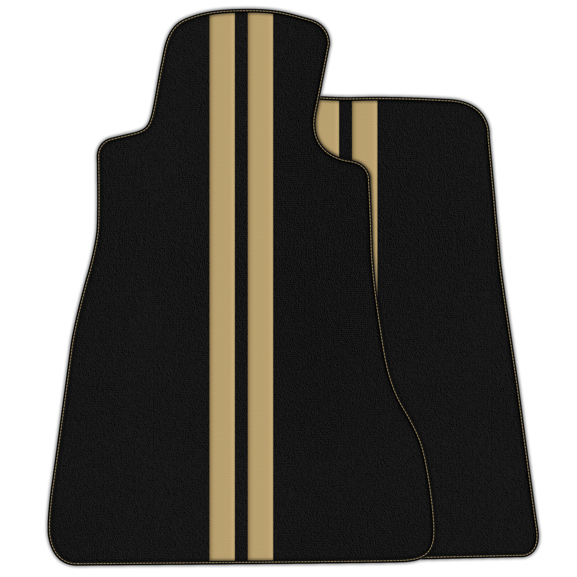 Black Floor Mats with Leather Line for Chevrolet Corvette C6 (2005-2013) - Various Colors