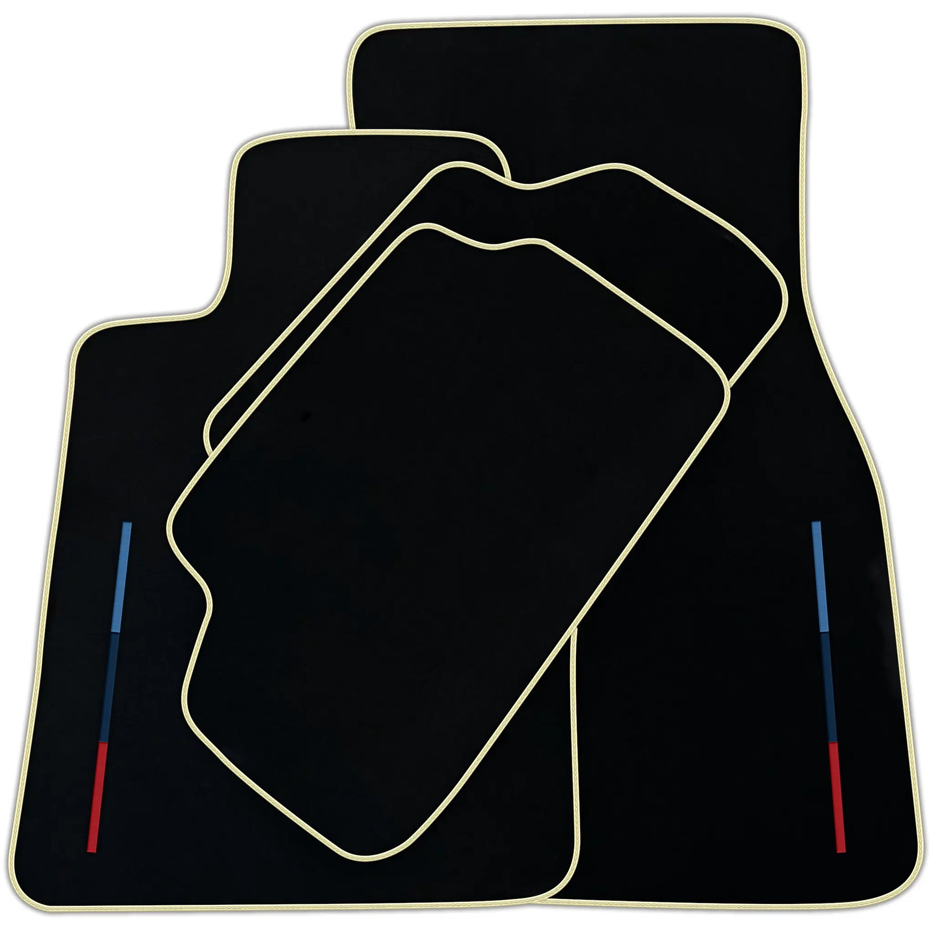 Black Floor Mats For BMW 1 Series F20 With Color Stripes Tailored Set Perfect Fit | Various Trim Colors