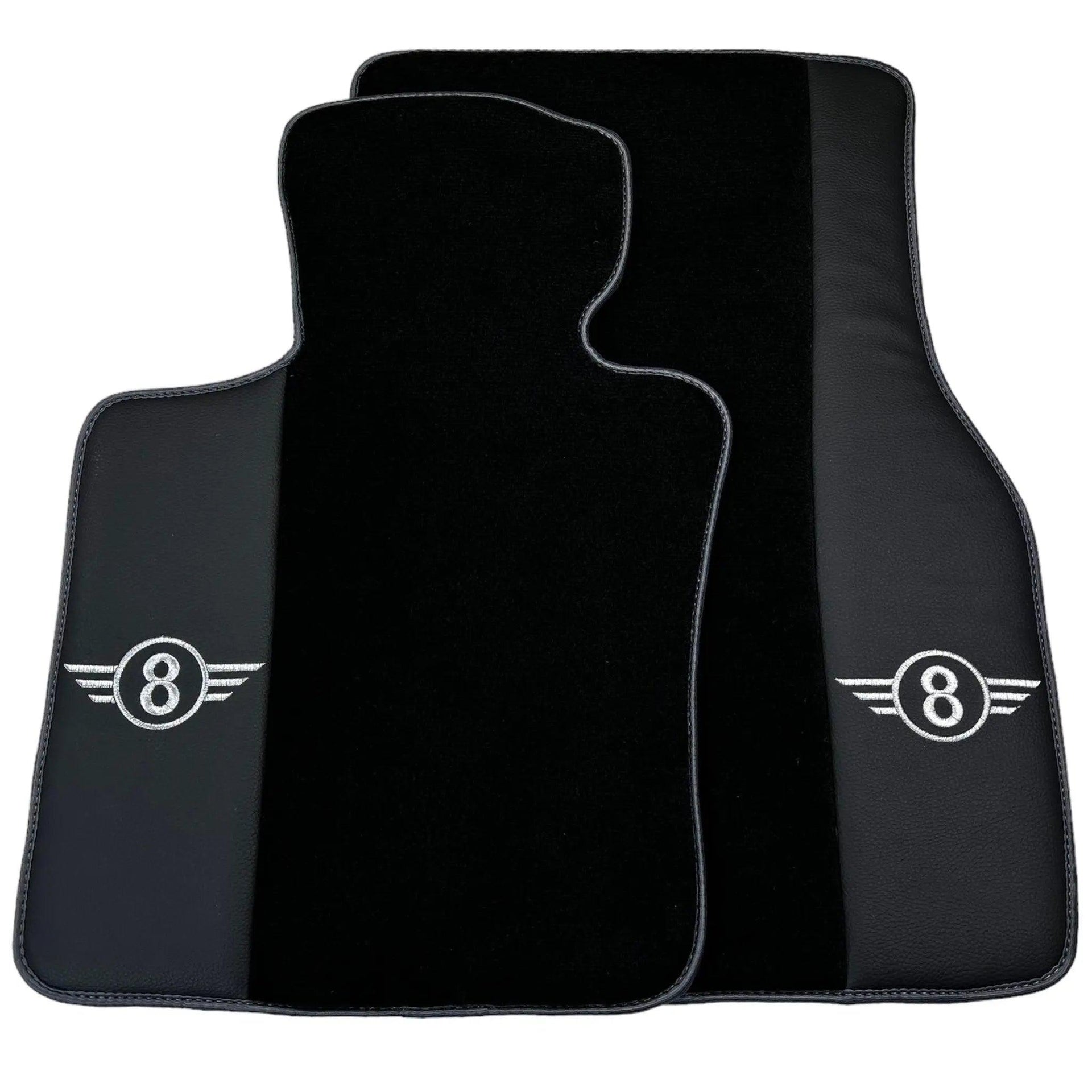 Black Floor Mats for Mini Cabrio F57 Convertible (2016-2023) with Gray Trim - AutoWin