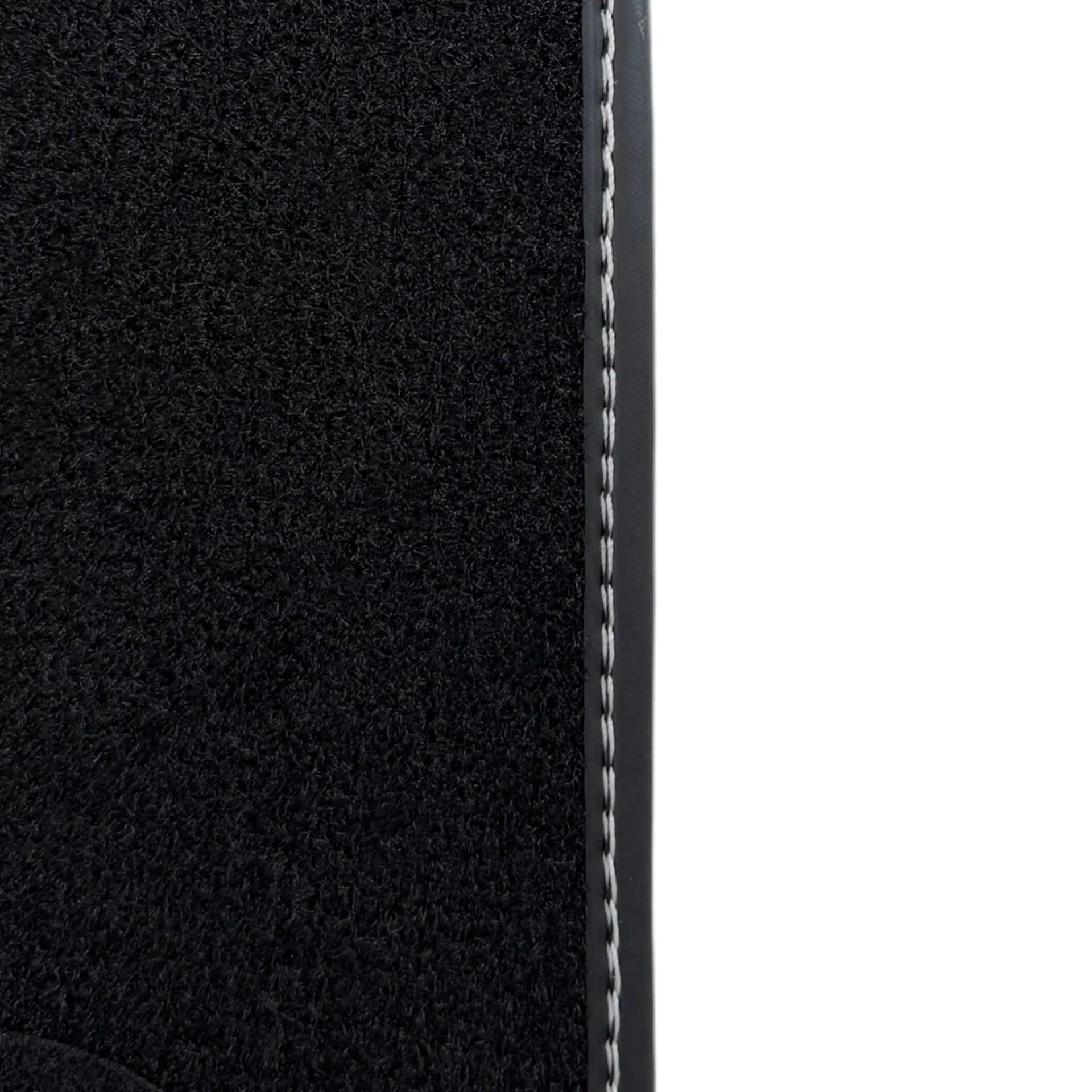 Black Floor Mats for Rolls Royce Wraith 2013–2023 with Gray Leather Borders