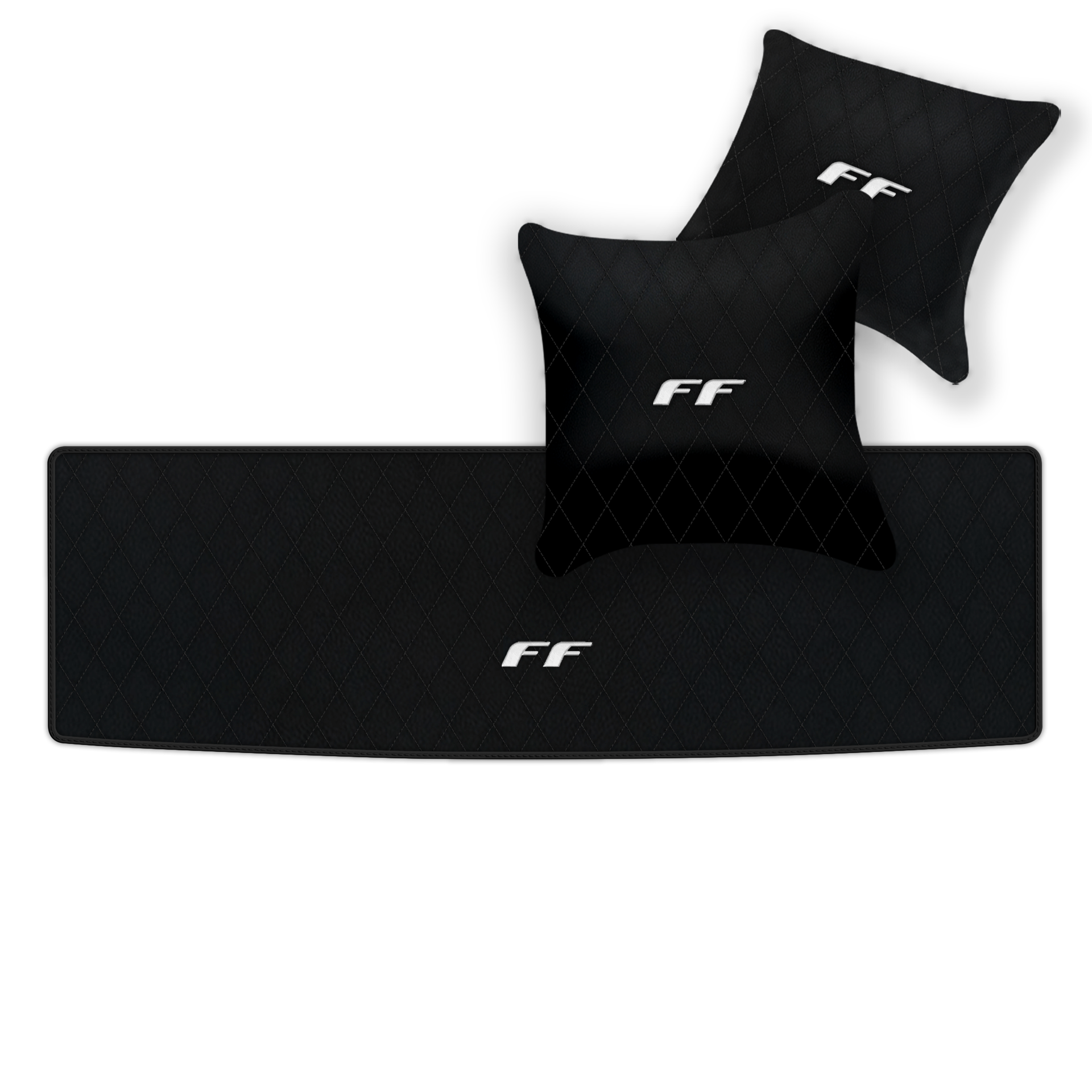 Luxury Black Leather Floor Mats for Ferrari Roma (2021-2024)