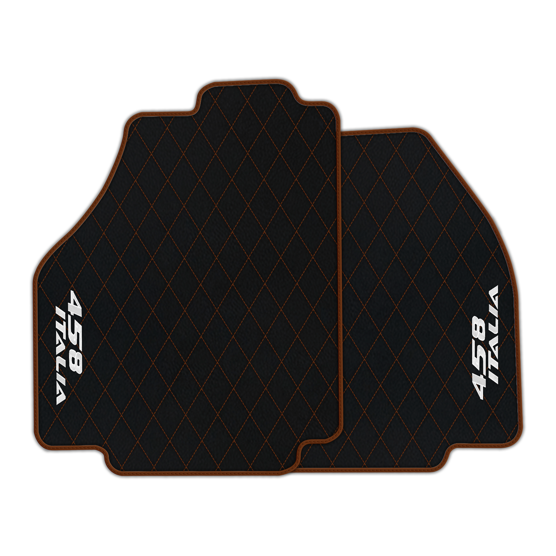 Premium Black Leather Floor Mats for Ferrari 458 Spider (2012-2015)