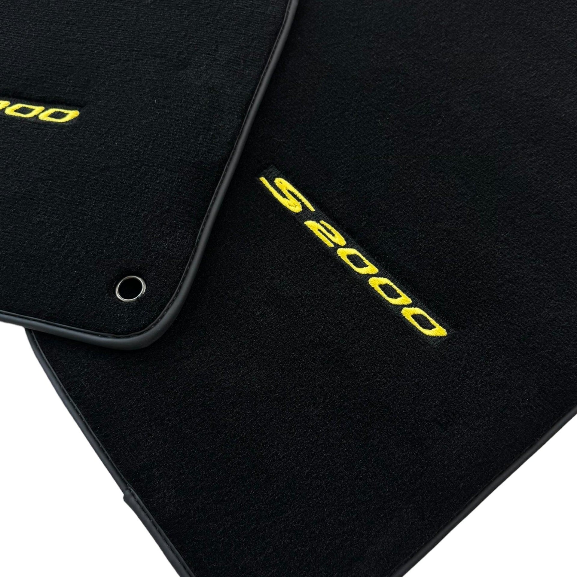Floor Mats for Honda S2000 (1999–2004) Black Tailored with Yellow S2000 Logo - AutoWin