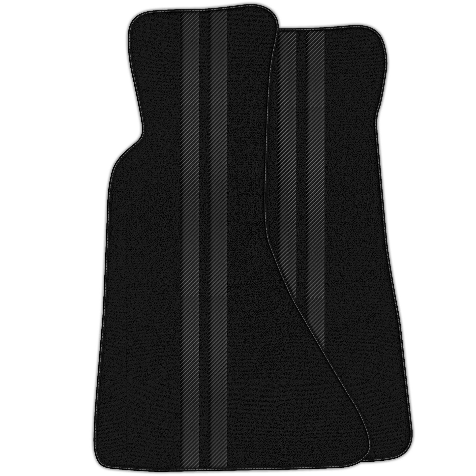 Black Floor Mats with Leather Line for Chevrolet Corvette C4 (1984-1996) - Various Colors