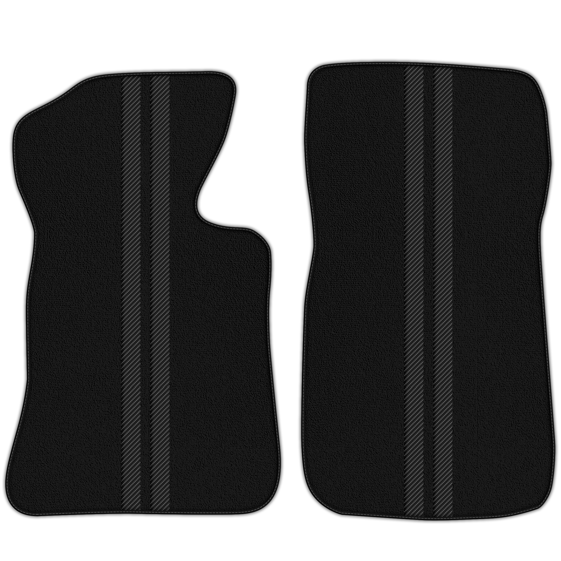 Black Floor Mats with Leather Line for Chevrolet Corvette C2 (1963-1967) - Various Colors