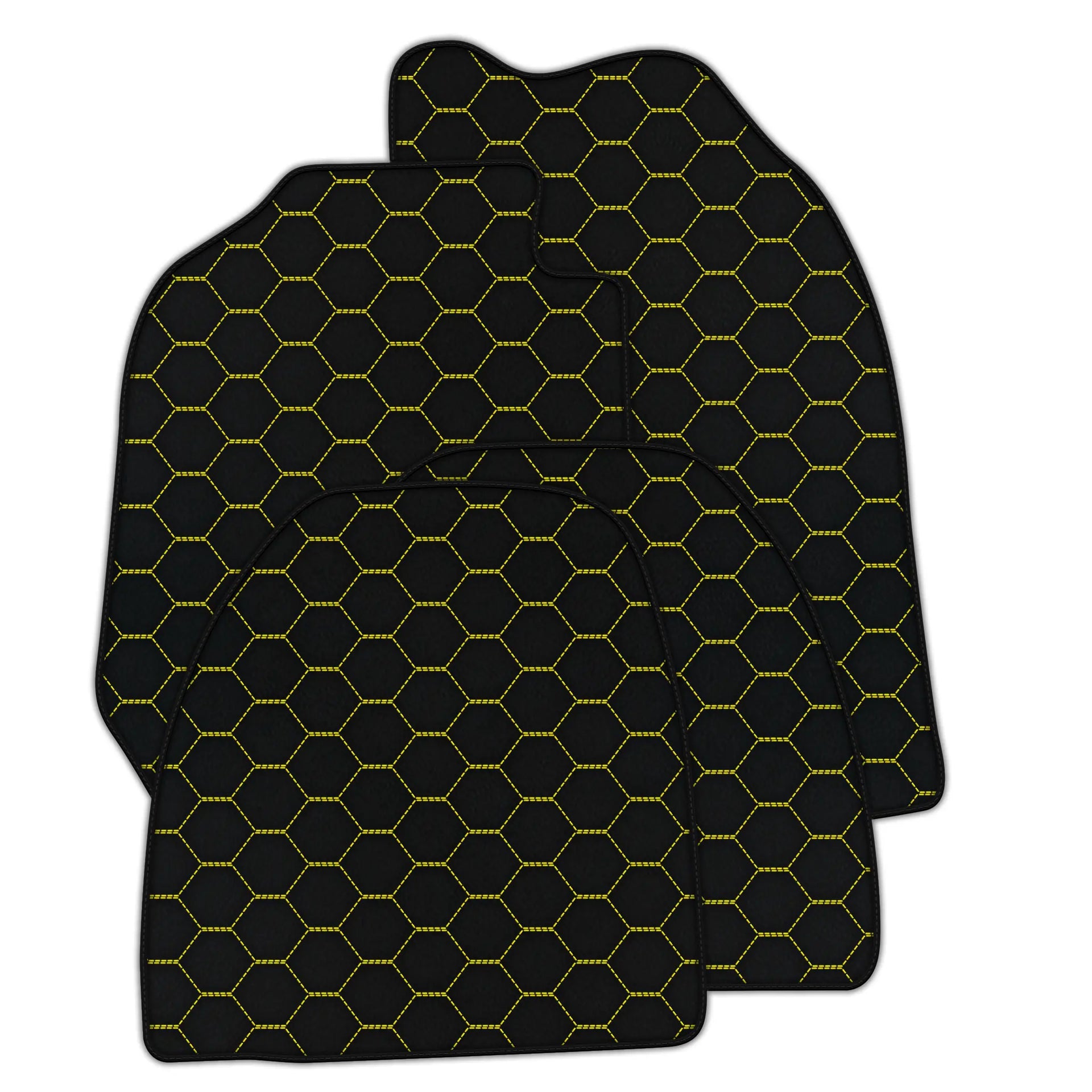 Customizable Leather Floor Mats with Symmetrical Hex Pattern for Porsche 911 - 964 (1989-1994)