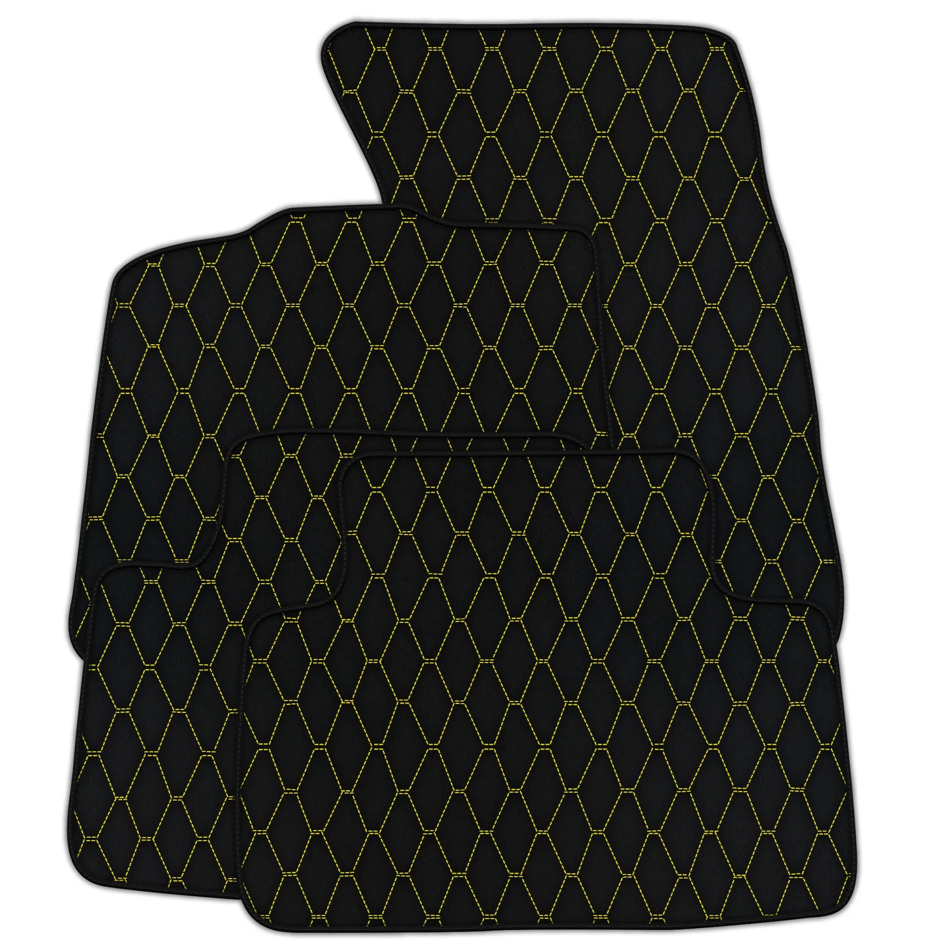 Customizable Leather Floor Mats with Vertical Hex Pattern for Porsche Macan (2014-2023)