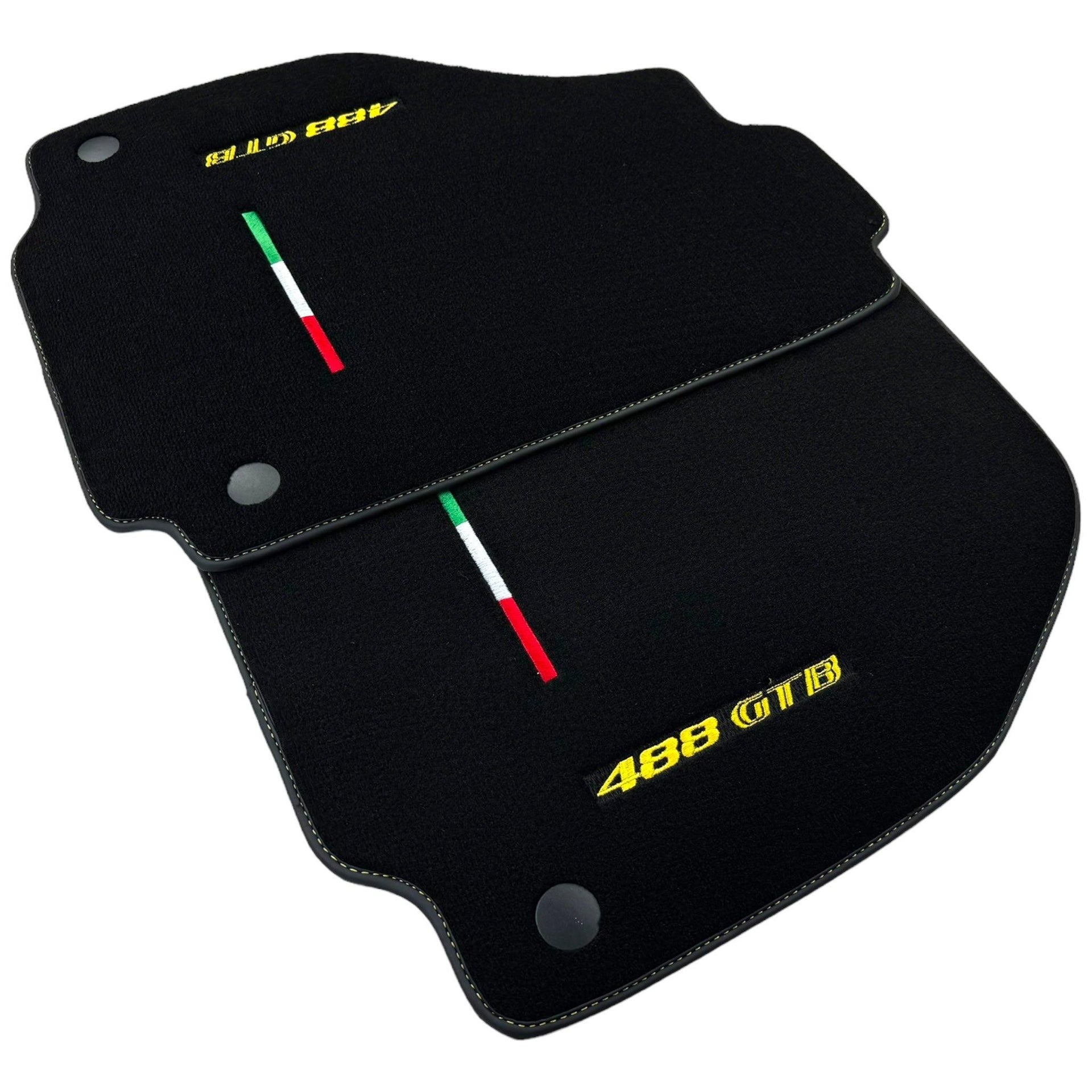 Floor Mats for Ferrari 488 GTB (2015-2022) Italian Edition | Black Trim - AutoWin