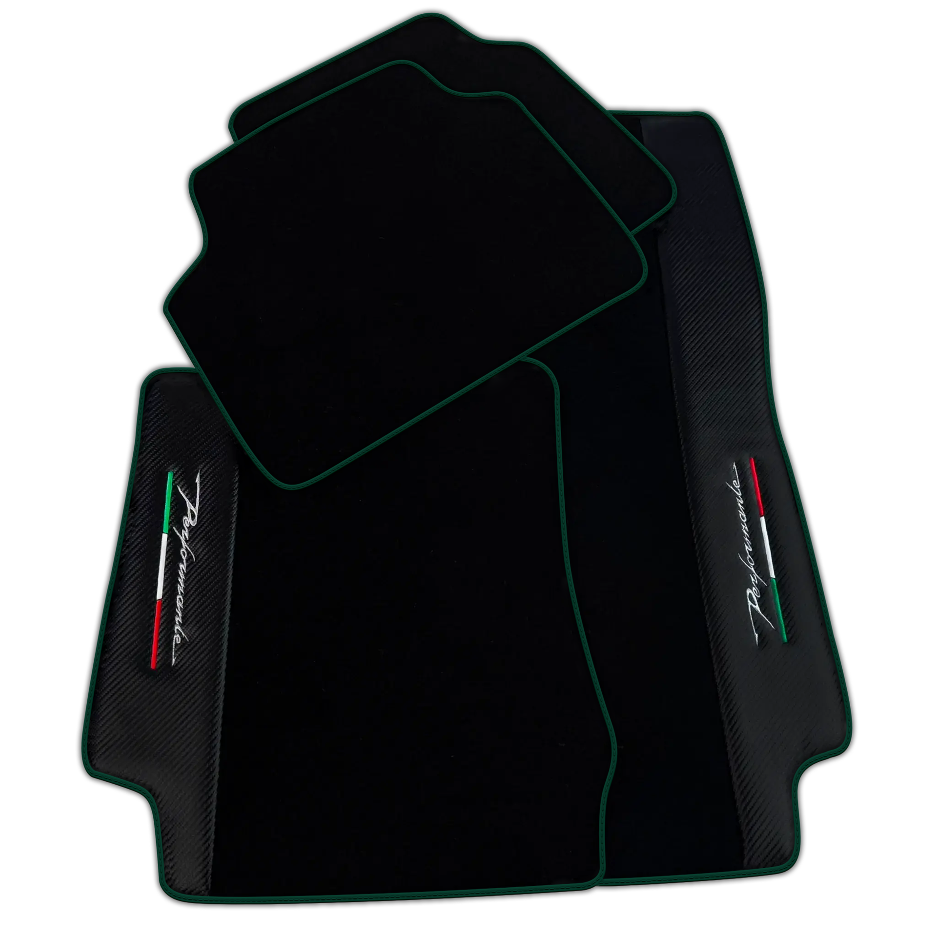 Carbon Fiber Black Floor Mats for Alfa Romeo Giulia (2016-2024) All Wheel Drive | Performante