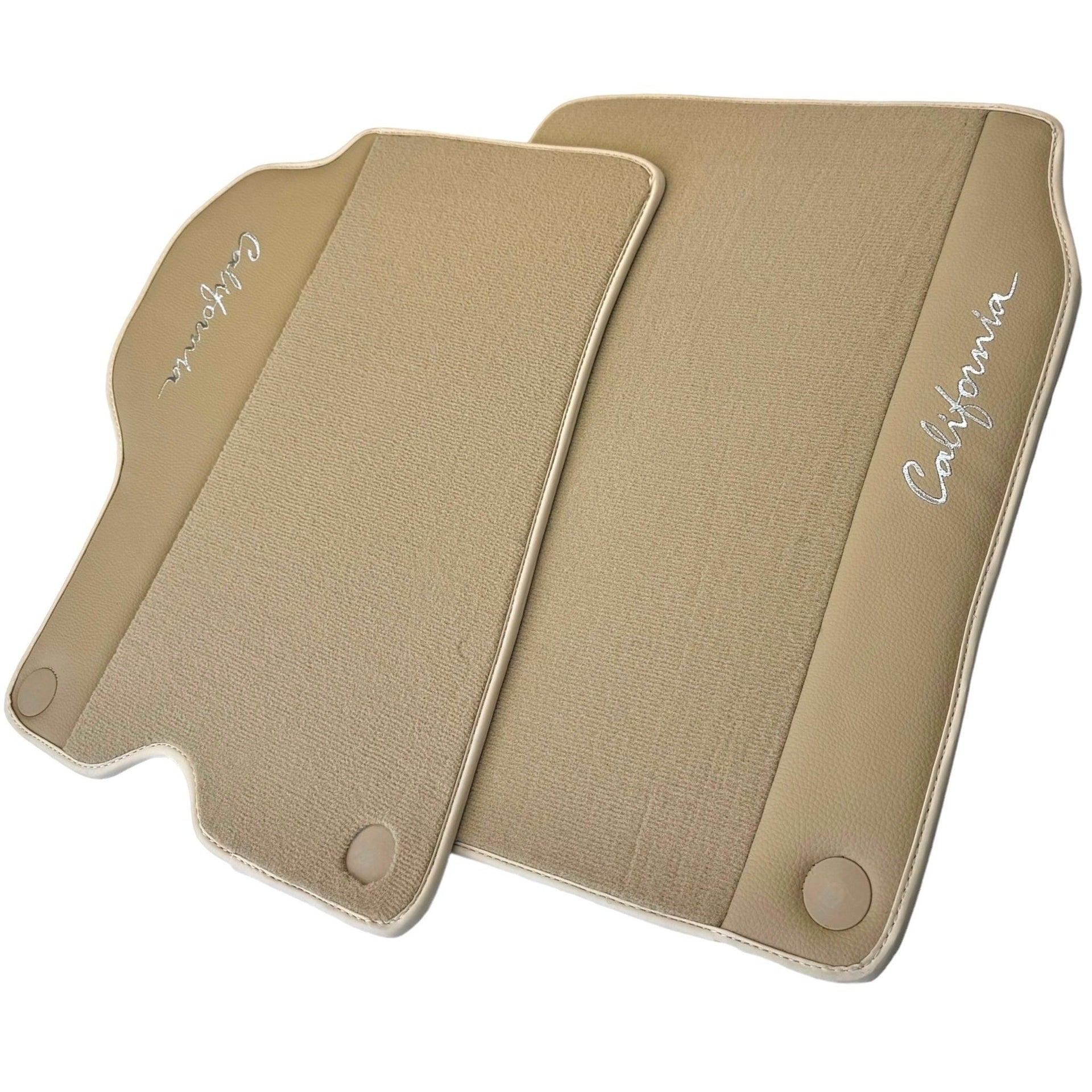 Beige Floor Mats for Ferrari California (2008-2014) with Beige Leather - AutoWin