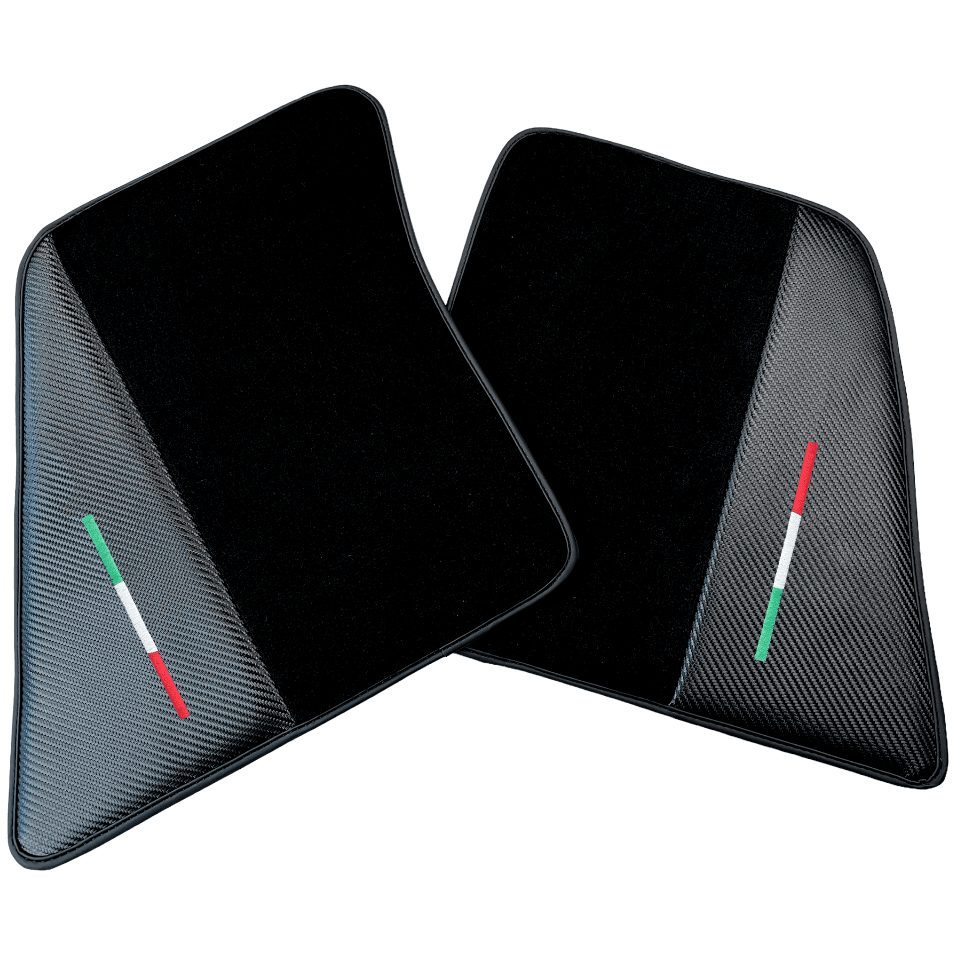 Black Floor Mats for Ferrari 296 GTS (2022-2024) with Carbon Fiber - AutoWin