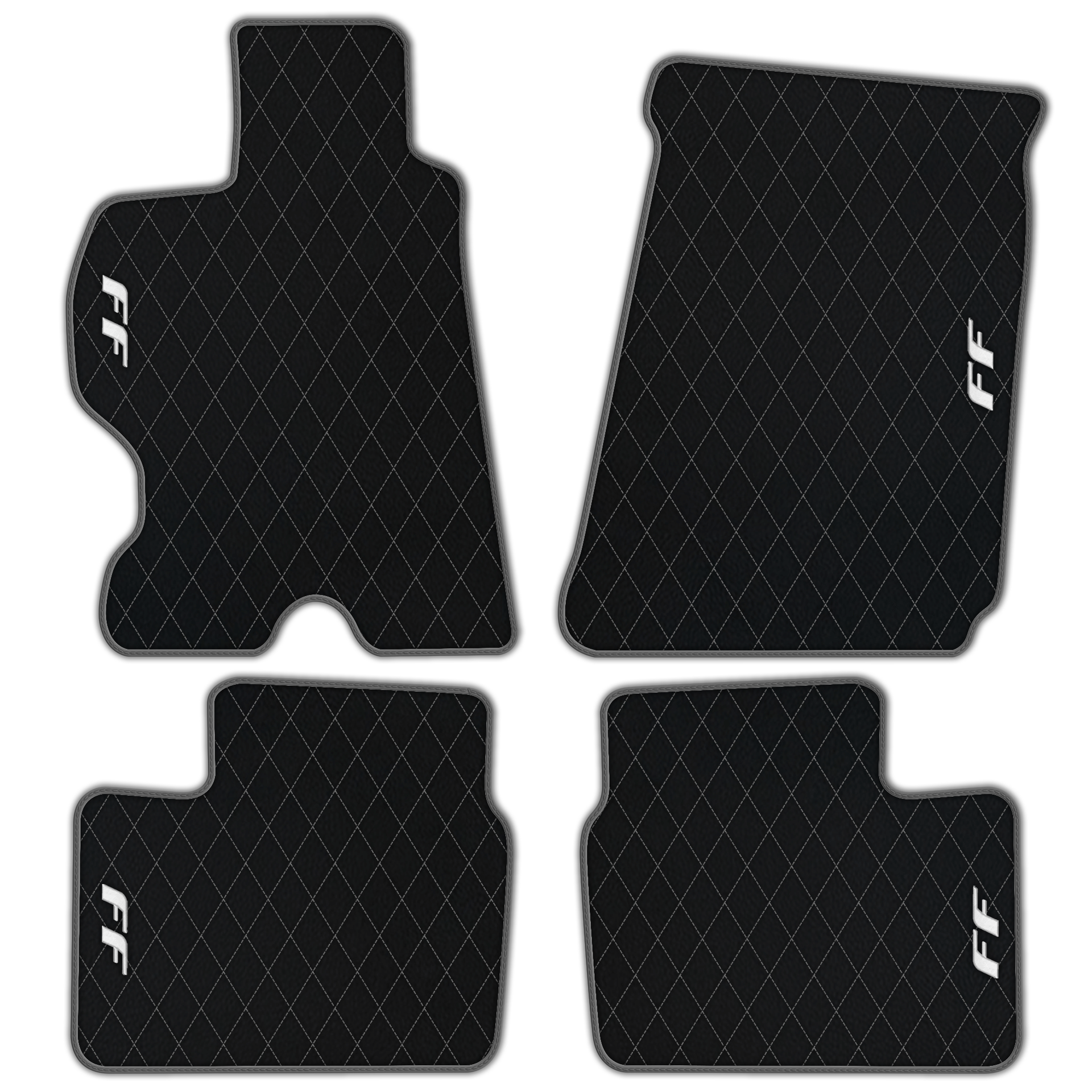 Luxury Black Leather Floor Mats for Ferrari Roma (2021-2024)