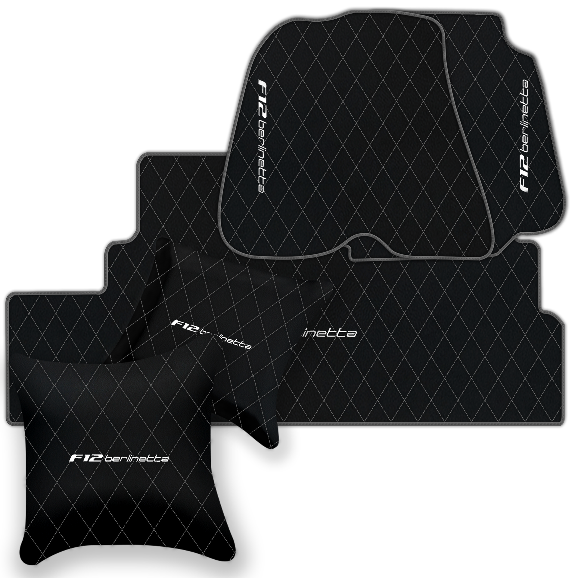 Premium Black Leather Floor Mats for Ferrari California | Full Set