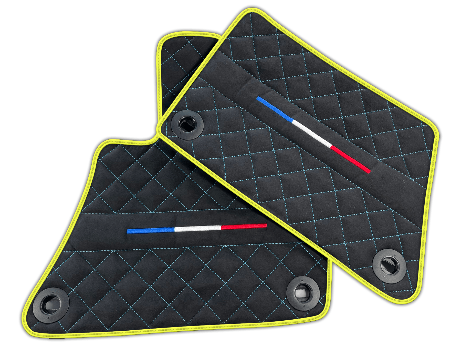 Black Floor Mats for Bugatti Veyron Leather | Various Trim Colors