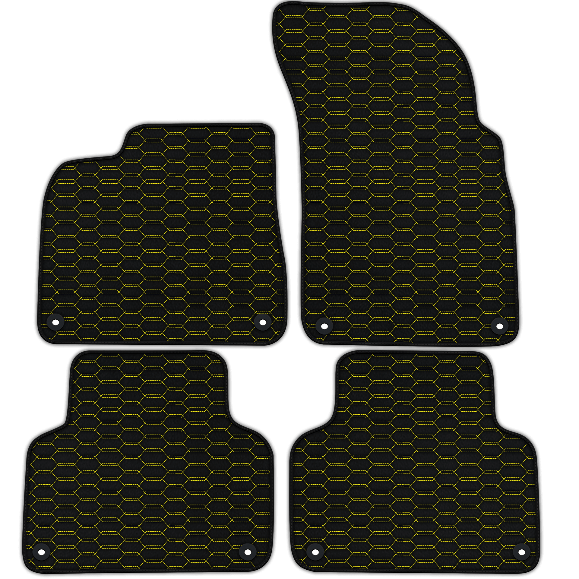 Customizable Leather Floor Mats with Interlaced Hex Pattern for Lamborghini Urus (2018-2026)