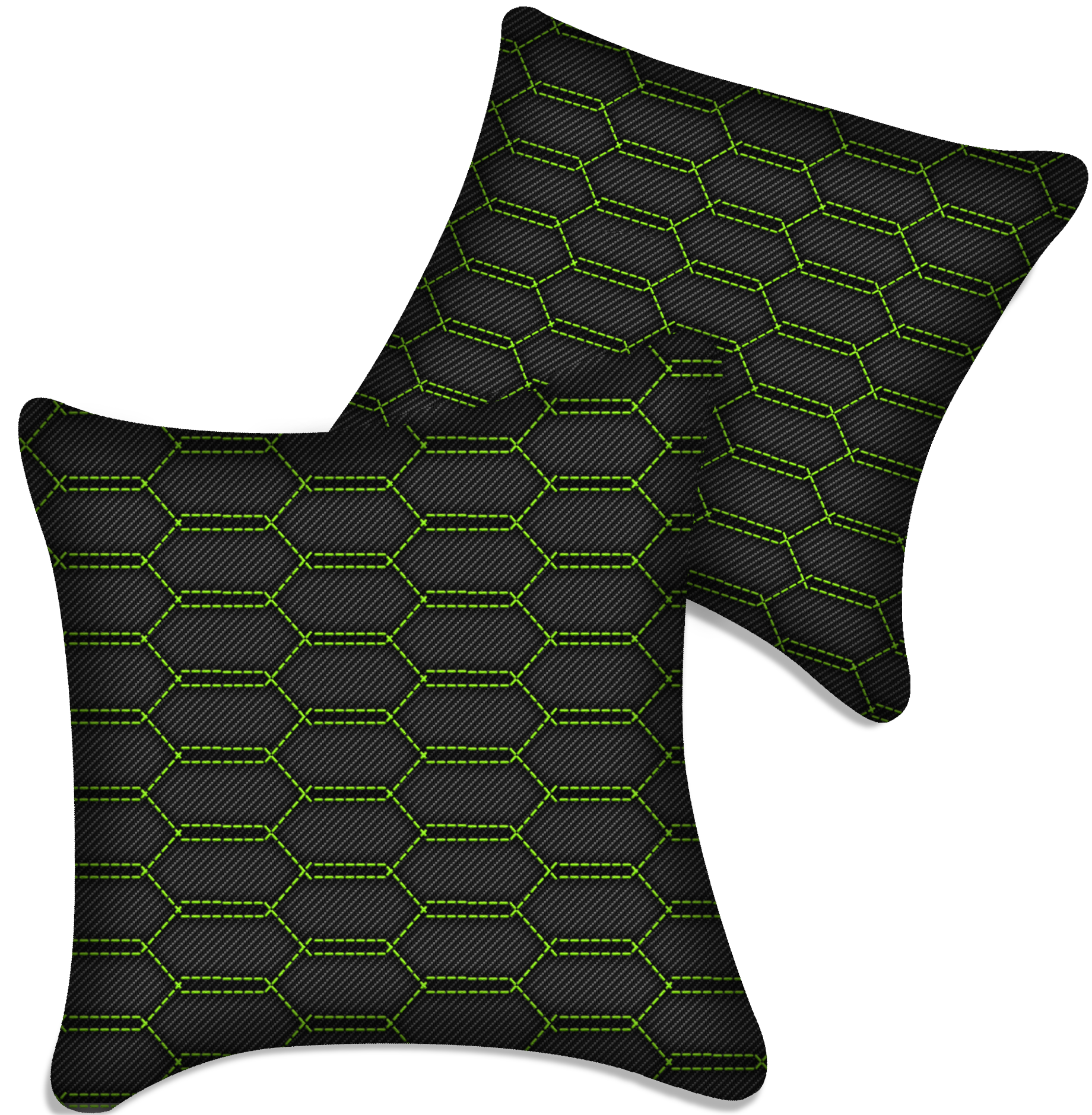 Customizable Black Carbon Fiber Pillows Set of 2 for All Vehicles