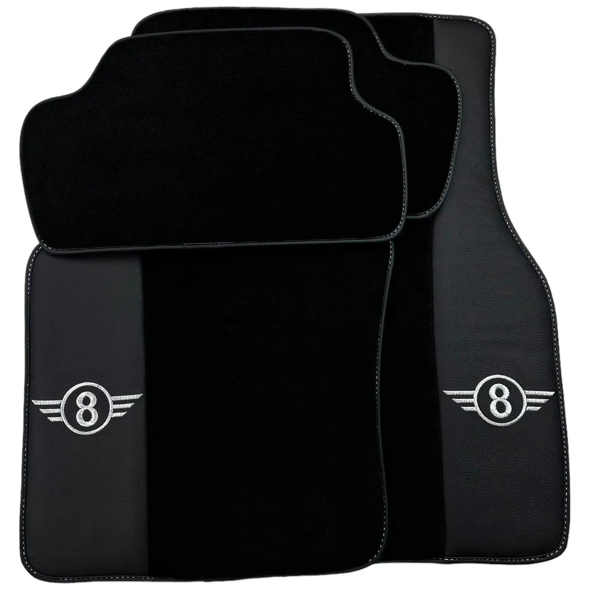 Black Floor Mats for Mini Cooper / One R50 (2001-2007) with Leather - AutoWin