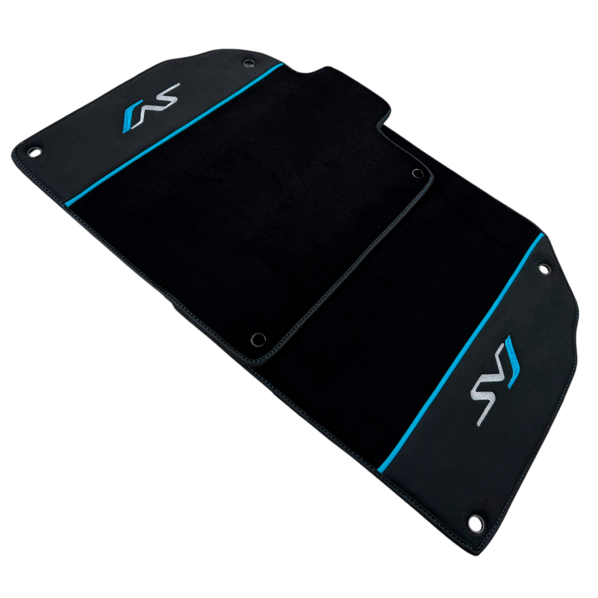 Black Floor Mats for Lamborghini Aventador SVJ with Alcantara Leather