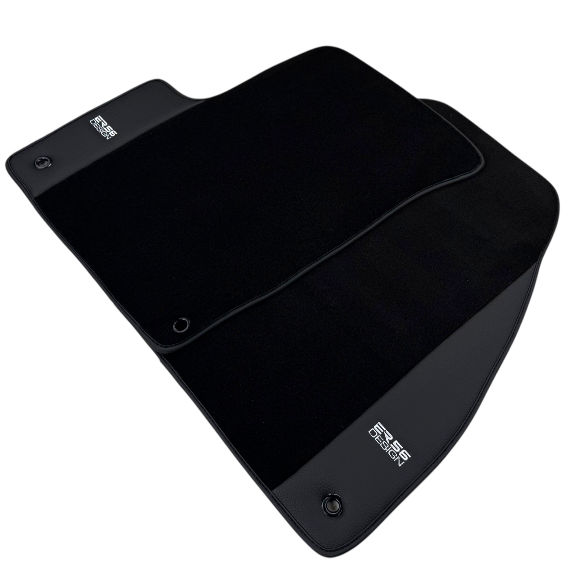 ER56 Design Black Floor Mats for Chevrolet Matiz Hatchback (2011-2013) with Leather