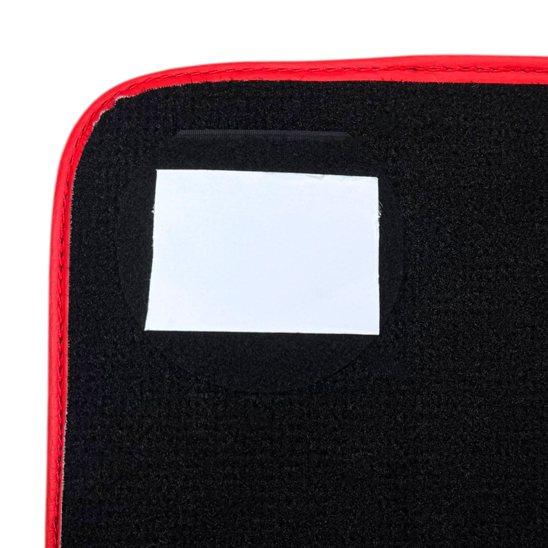Black Floor Mats for Lamborghini Huracan STO with Carbon Fiber Leather | Red Trim