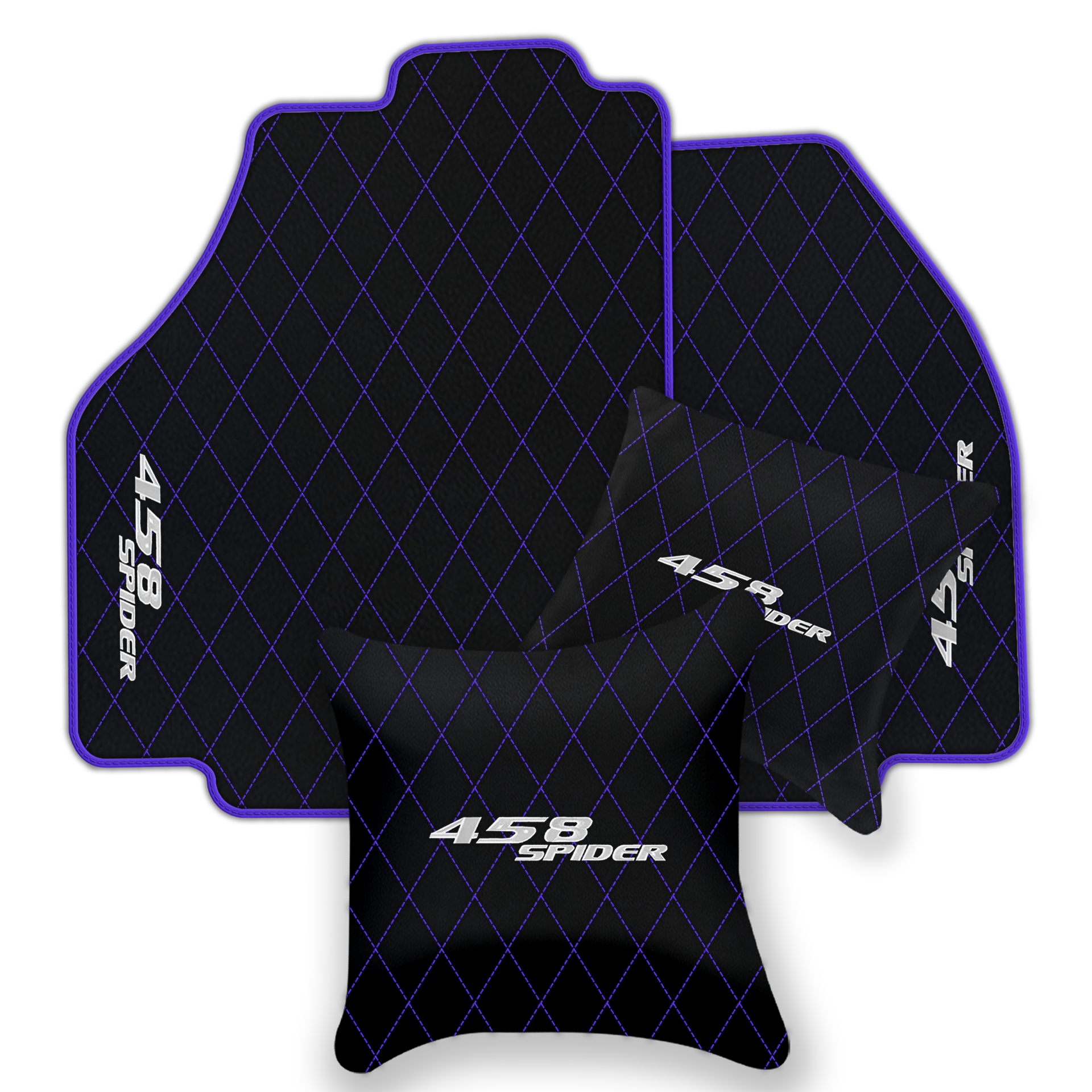 Black Leather Floor Mats for Ferrari 458 Spider (2012-2015) | Custom