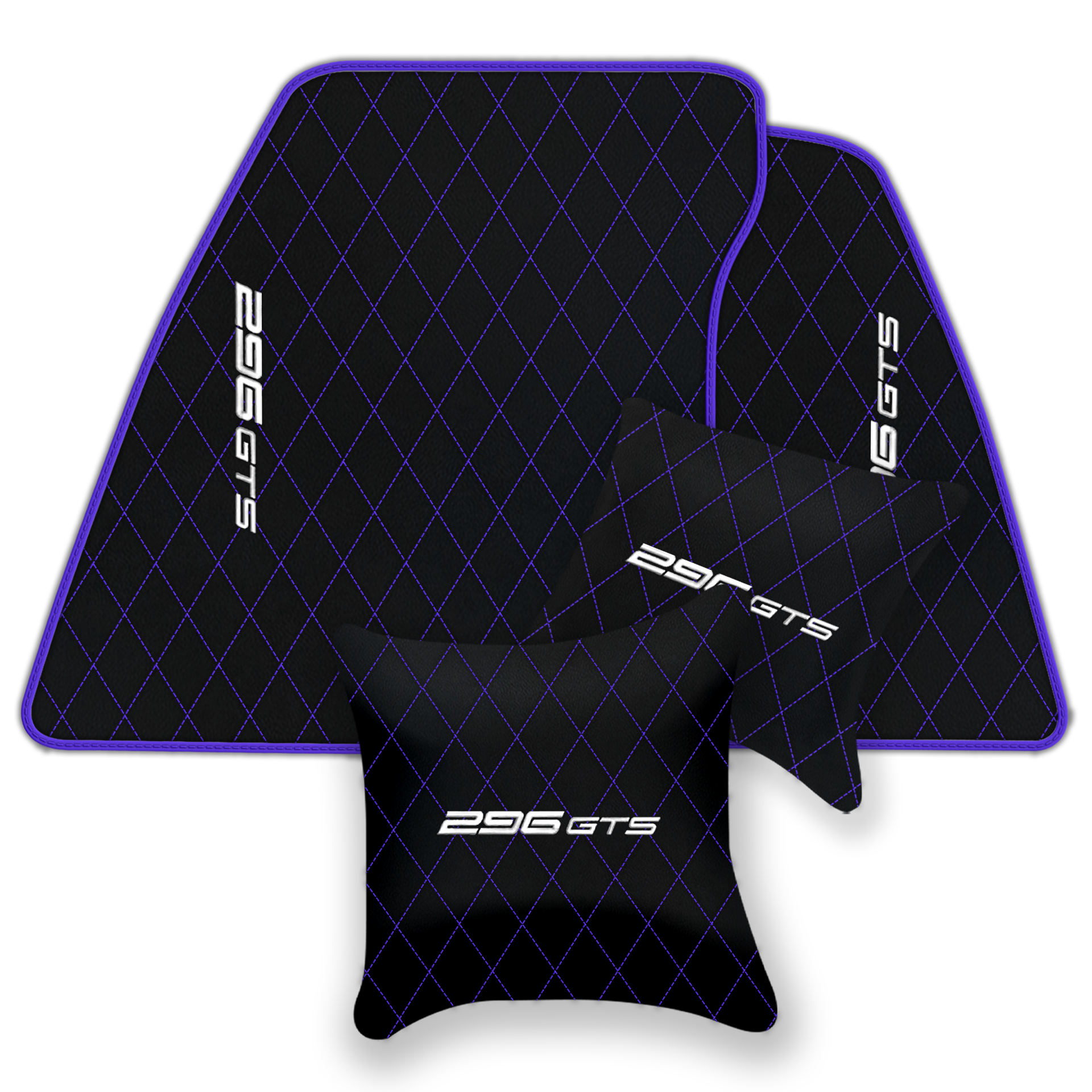 Ferrari 296 GTB Black Leather Floor Mats | Stylish & Durable