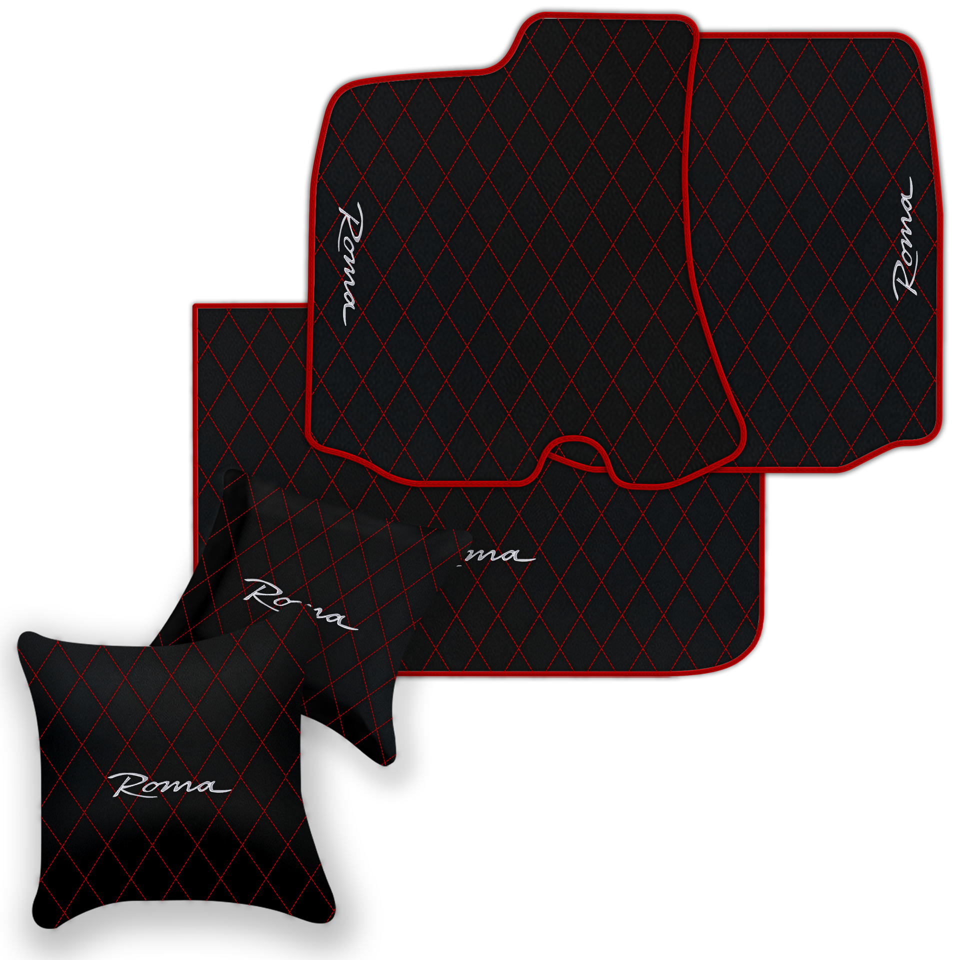 Premium Black Leather Floor Mats for Ferrari Portofino (2018-2023)