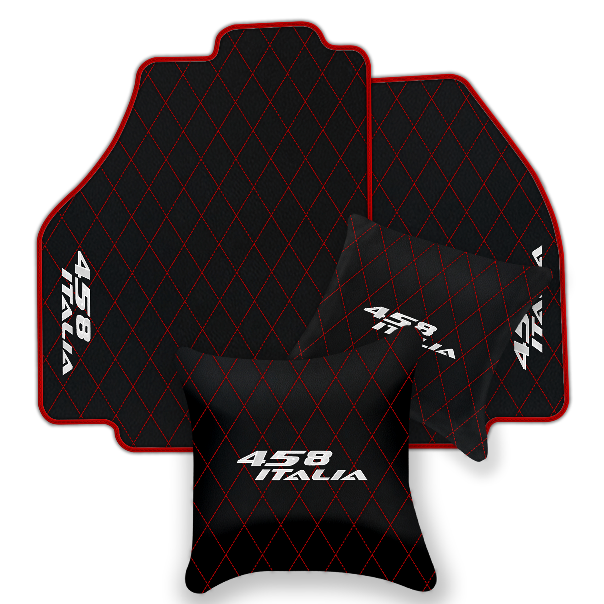 Premium Black Leather Floor Mats for Ferrari 458 Spider (2012-2015)