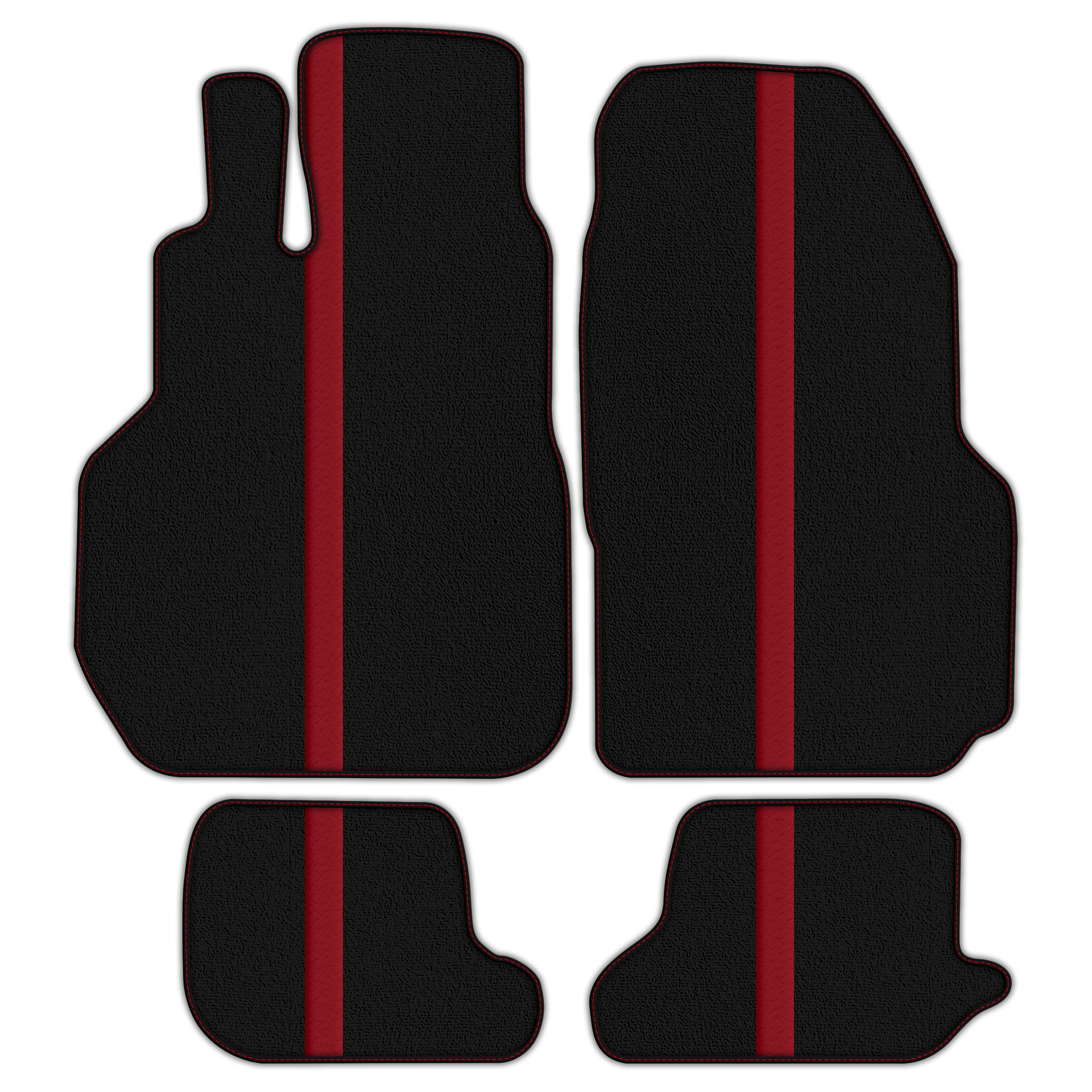 Black Floor Mats with Leather Line for Nissan GT-R (2009-2023) - Various Colors