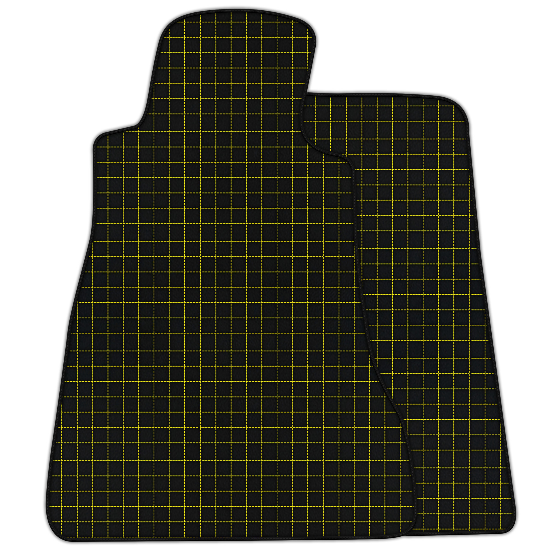Customizable Leather Floor Mats with Square Pattern for Chevrolet Corvette C6 (2005-2013)