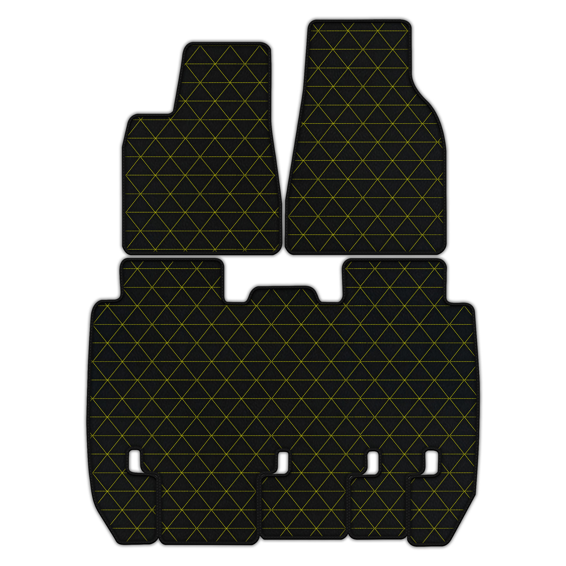 Customizable Leather Floor Mats with Triangle Pattern for Tesla Model X - 5 Seats (2016-2025)