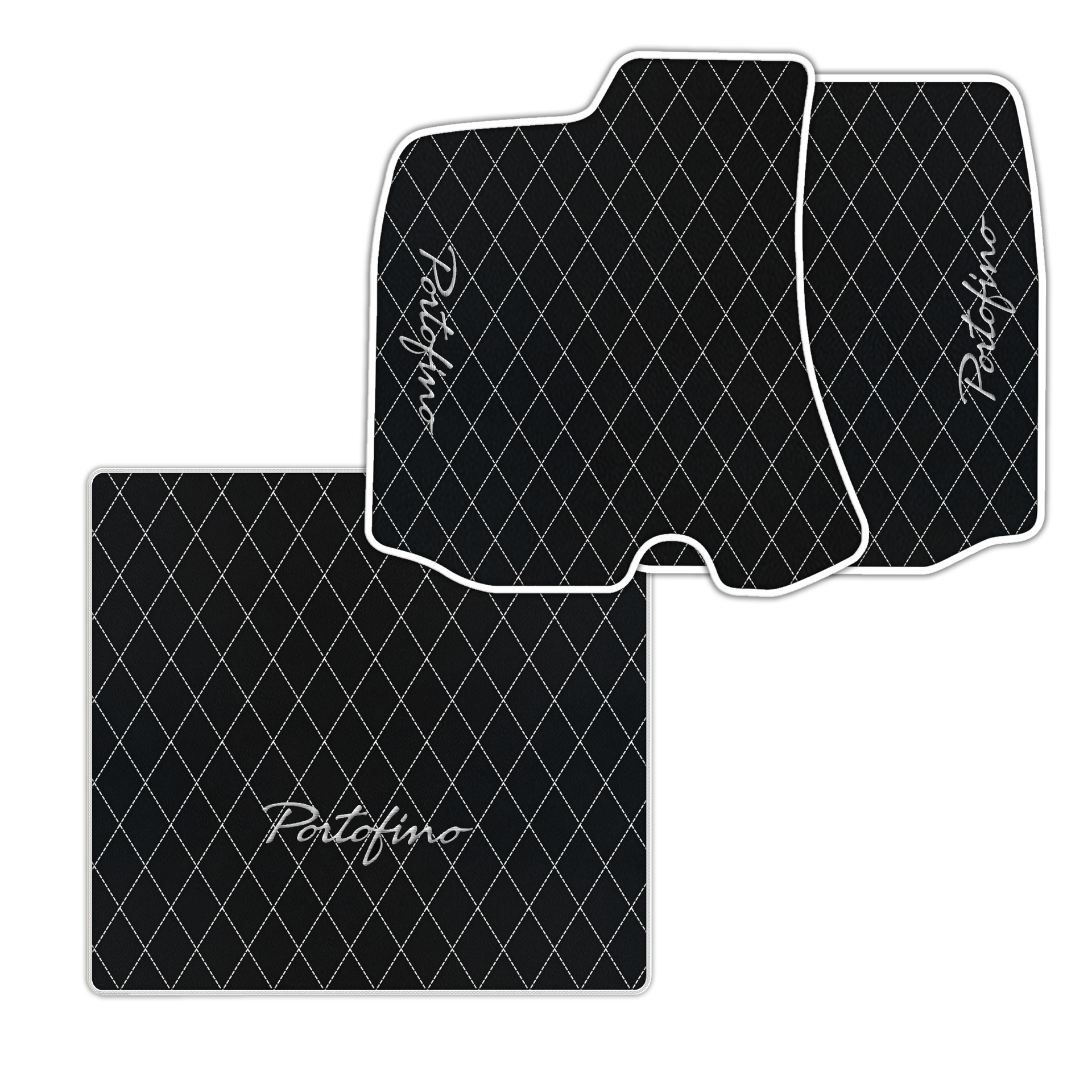 Custom Black Leather Floor Mats for Ferrari 812 Superfast (2018-2023)