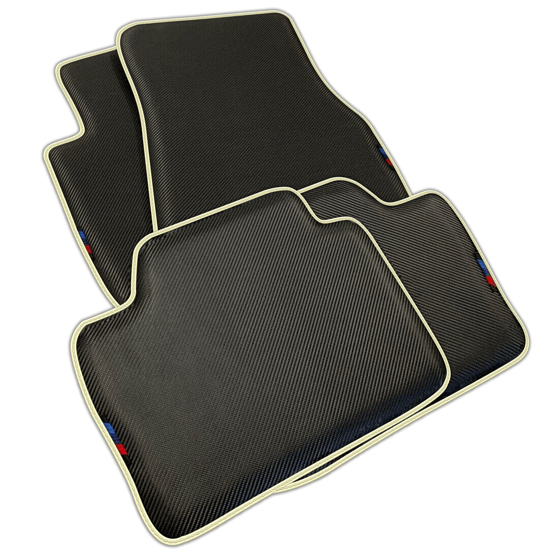 Black Carbon Fiber Floor Mats for BMW 1 Series E81 3-door Hatchback 2006-2011 | Various Trim Colors