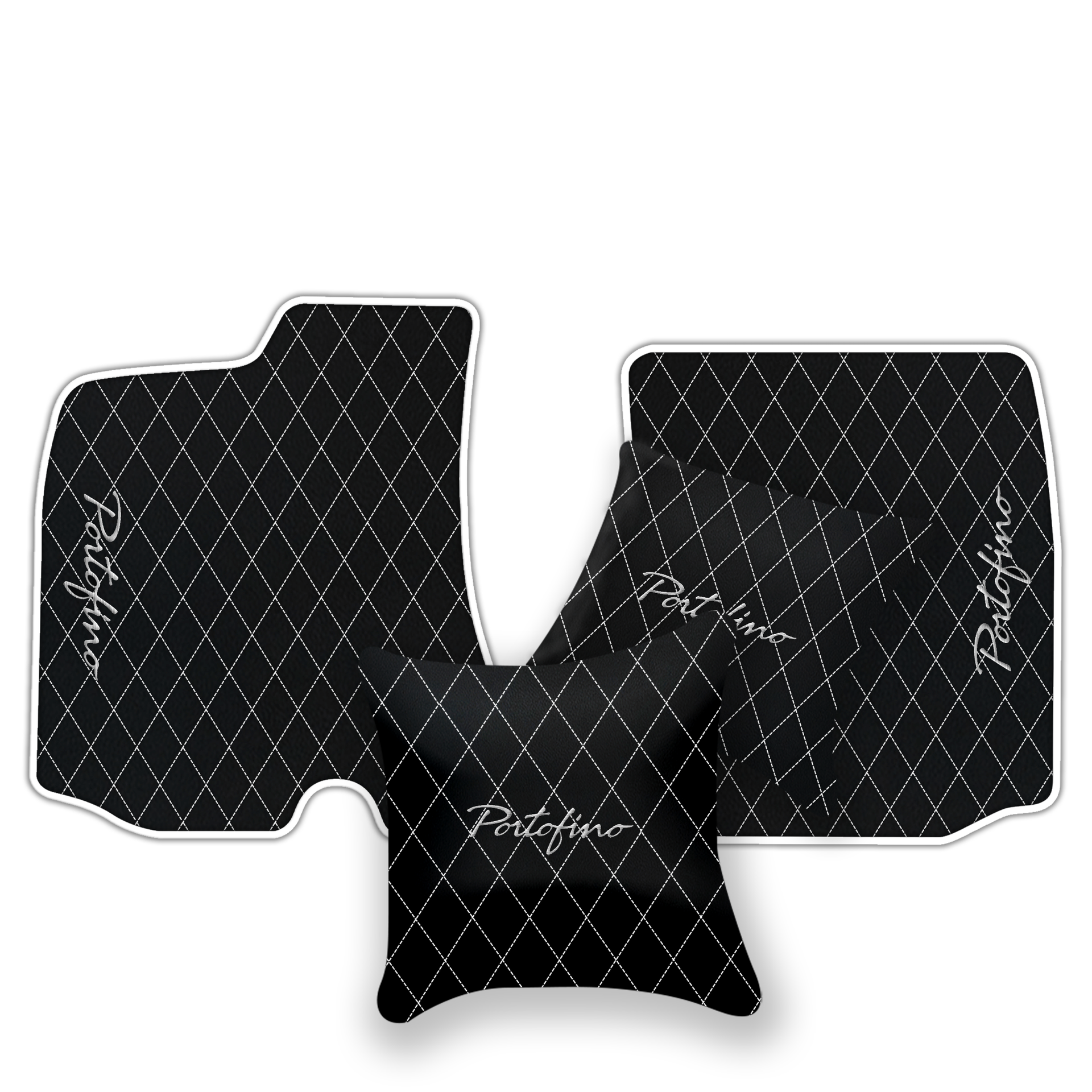 Custom Black Leather Floor Mats for Ferrari 812 Superfast (2018-2023)