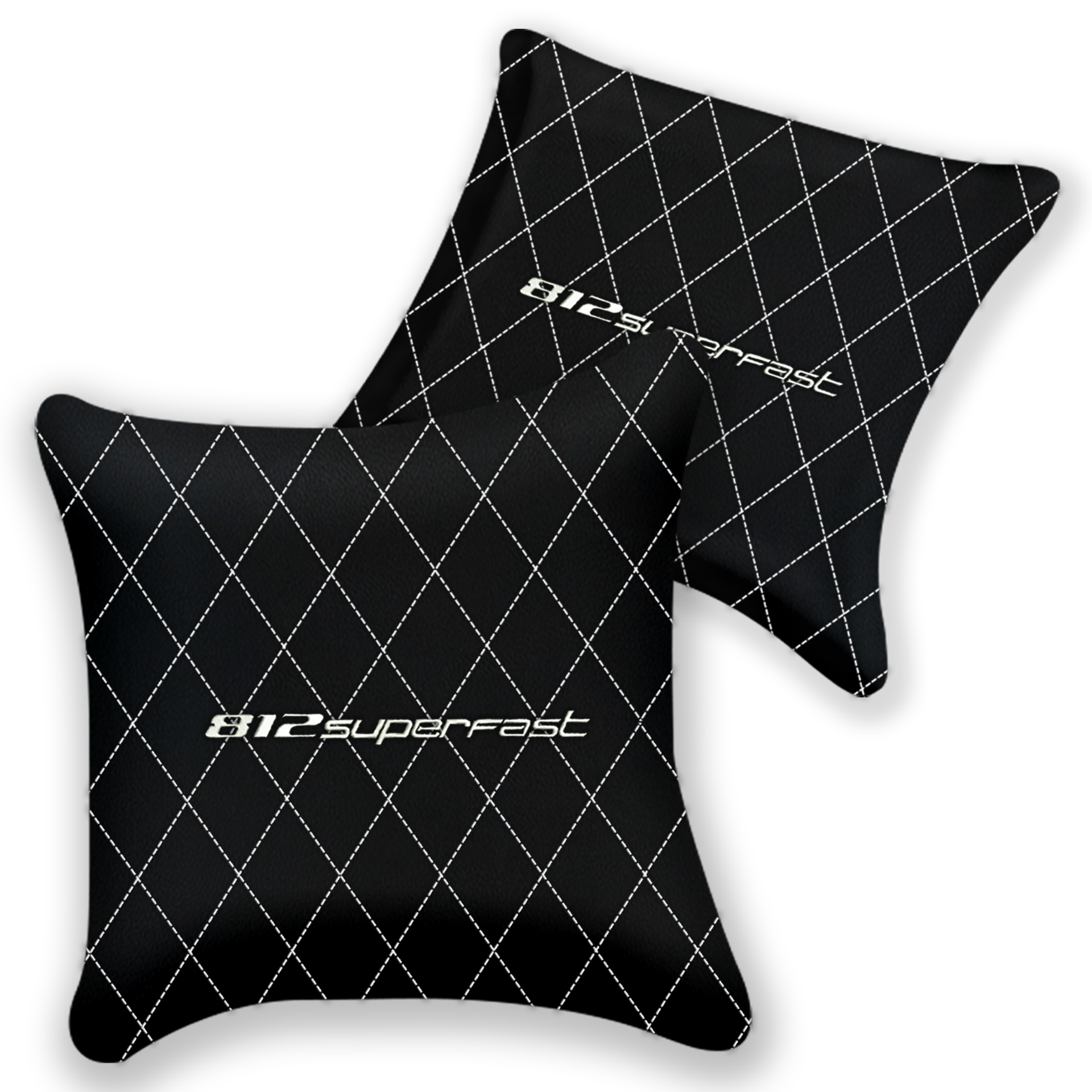 Customizable Black Leather Pillows for Ferrari F12 (2012-2022)