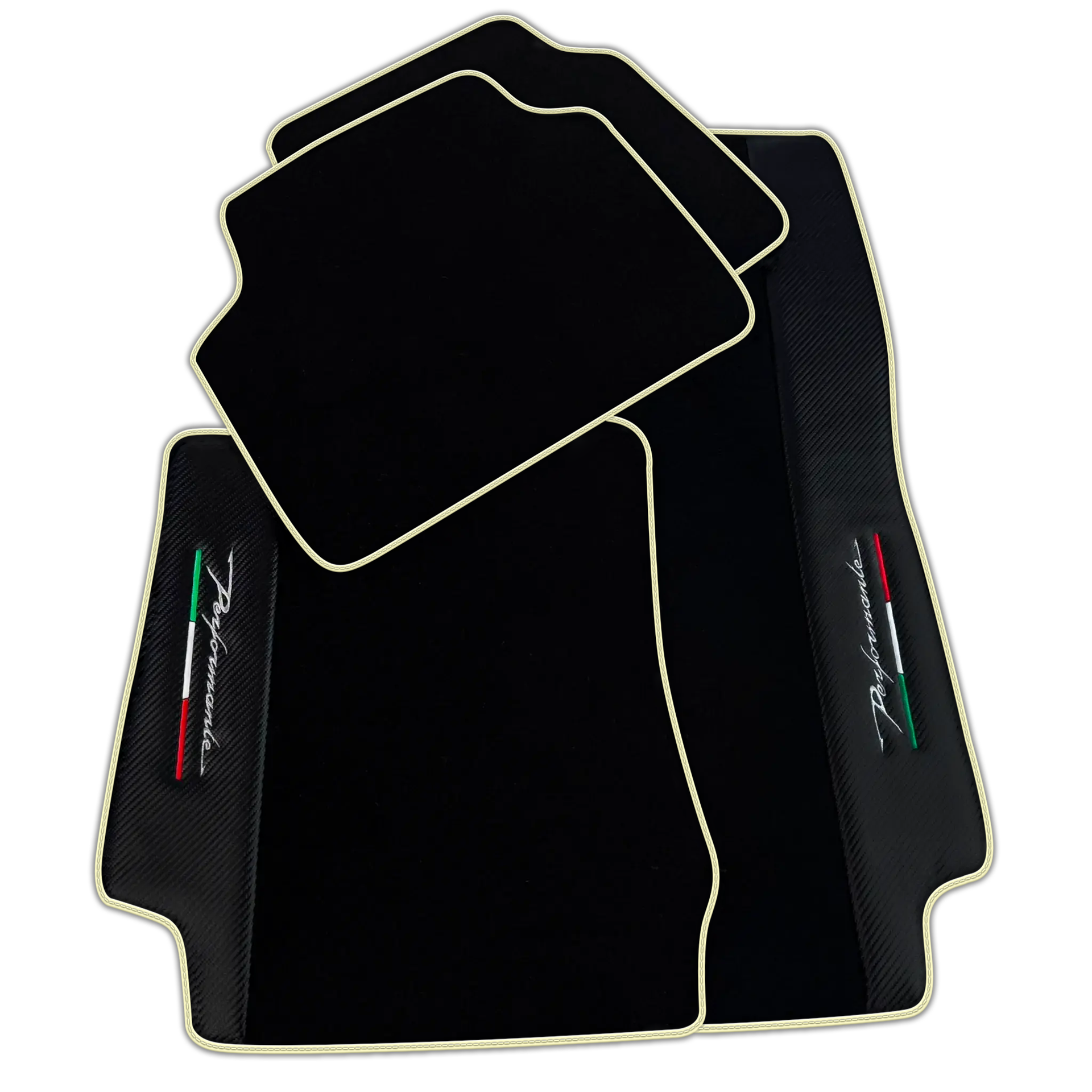 Carbon Fiber Black Floor Mats for Alfa Romeo Giulia (2016-2024) All Wheel Drive | Performante
