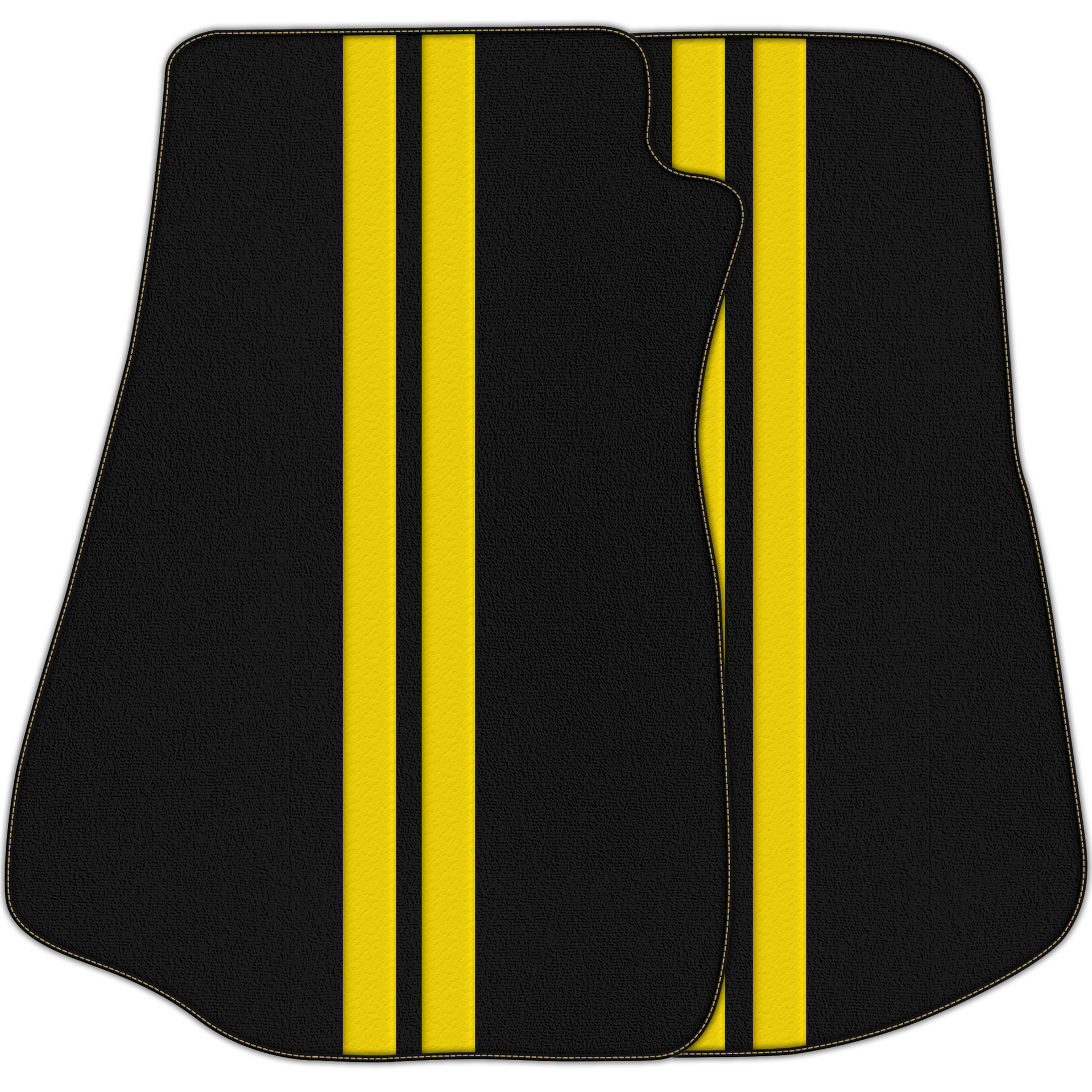 Black Floor Mats with Leather Line for Chevrolet Corvette C3 (1968-1982) - Various Colors