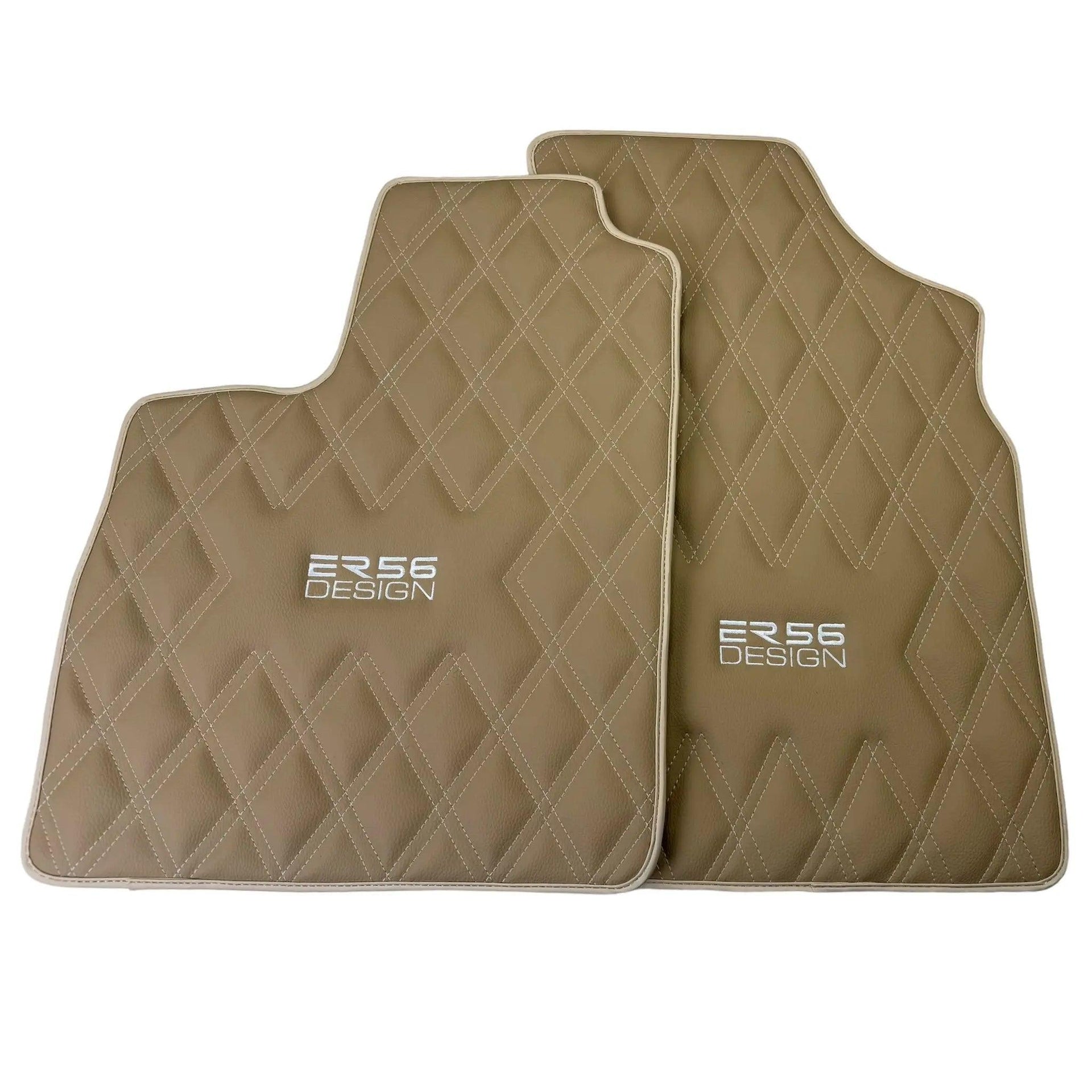 Beige Floor Mats for Bentley Continental GT (2003–2011) with Leather | ER56 Design - AutoWin