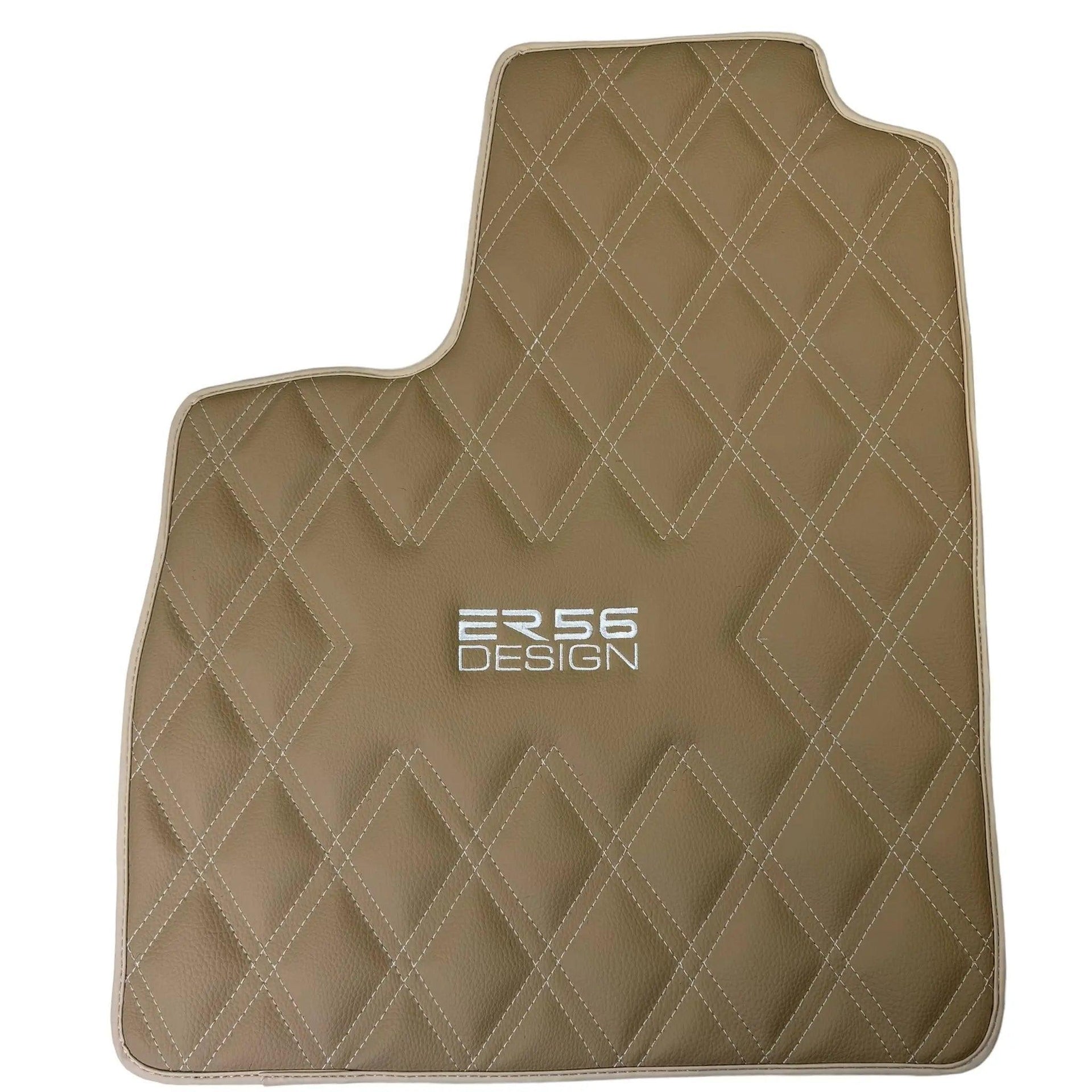 Beige Floor Mats for Bentley Continental GT (2003–2011) with Leather | ER56 Design - AutoWin