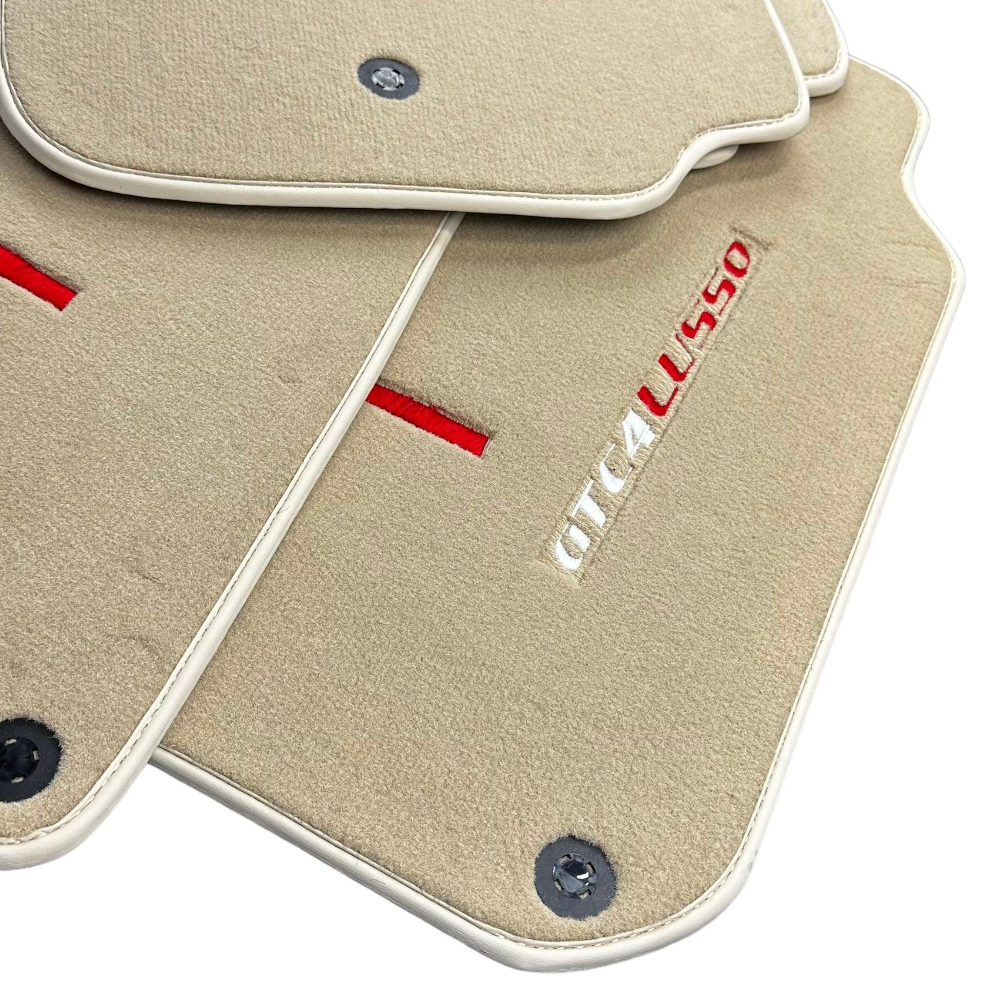 Beige Floor Mats for Ferrari GTC4 Lusso (2016-2023) Italian Edition - AutoWin