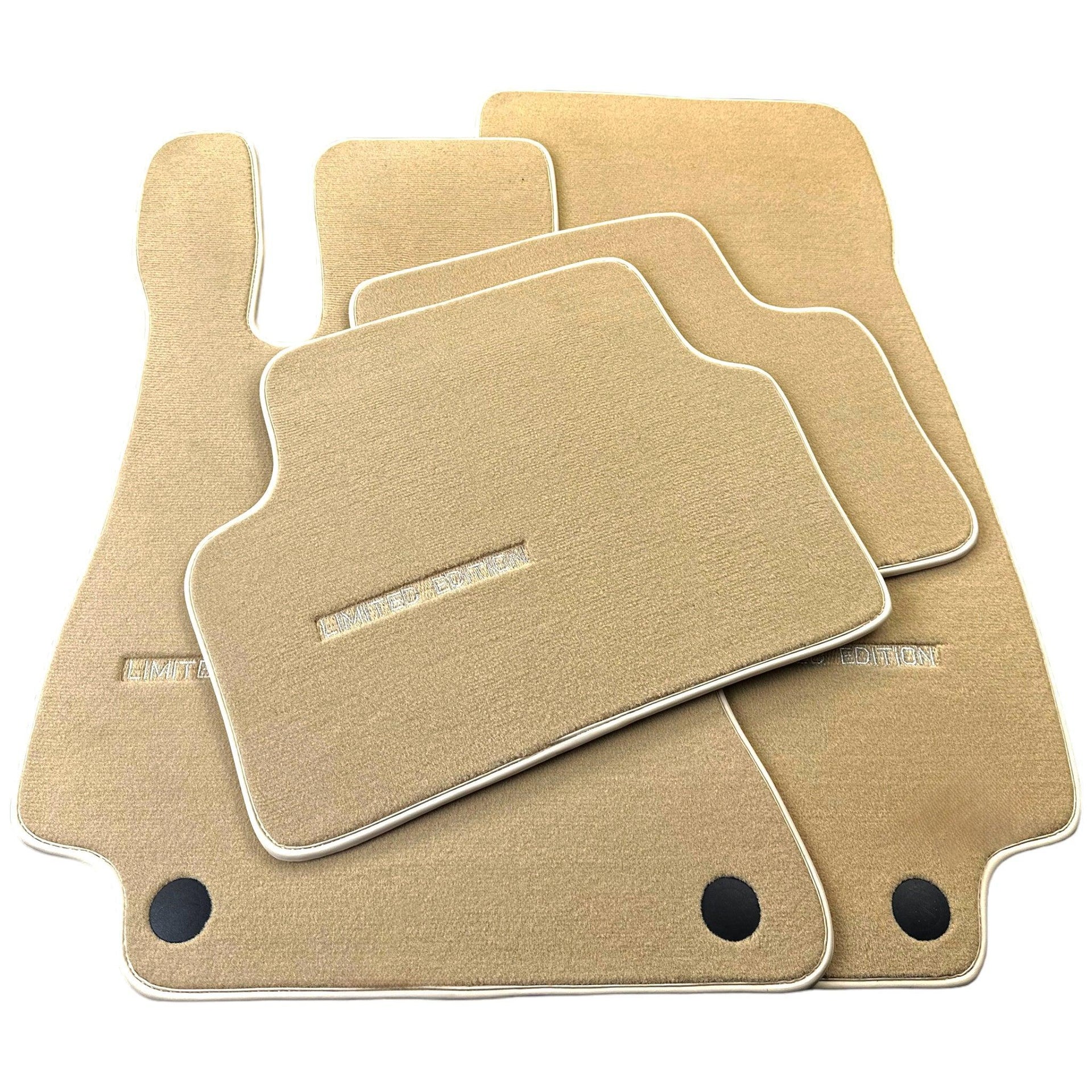 Beige Floor Mats For Mercedes Benz E-Class W213 Sedan (2016-2020) | Limited Edition - AutoWin