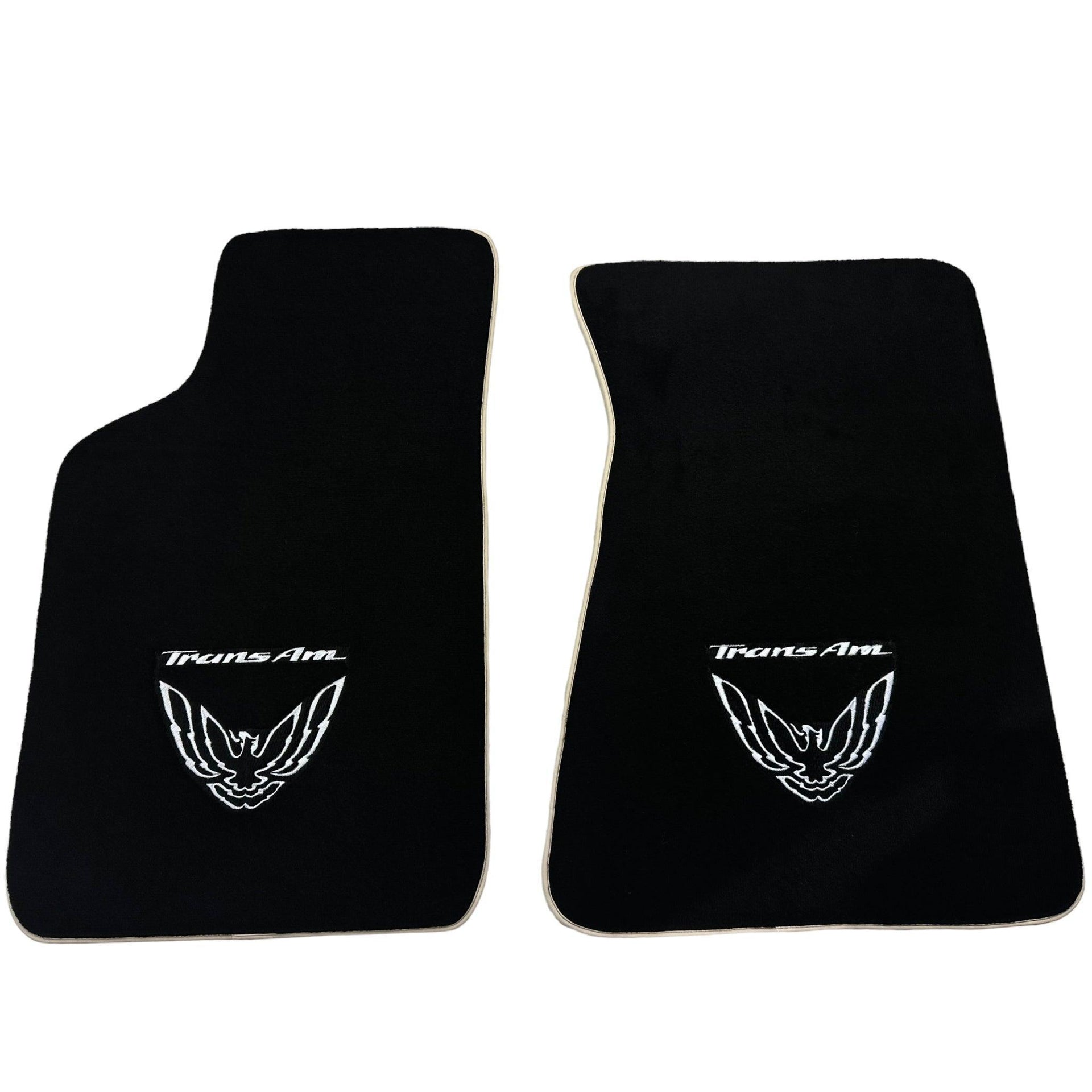 Black Floor Mats Beige Trim for Pontiac FireBird (1970-1981) Trans Am - AutoWin