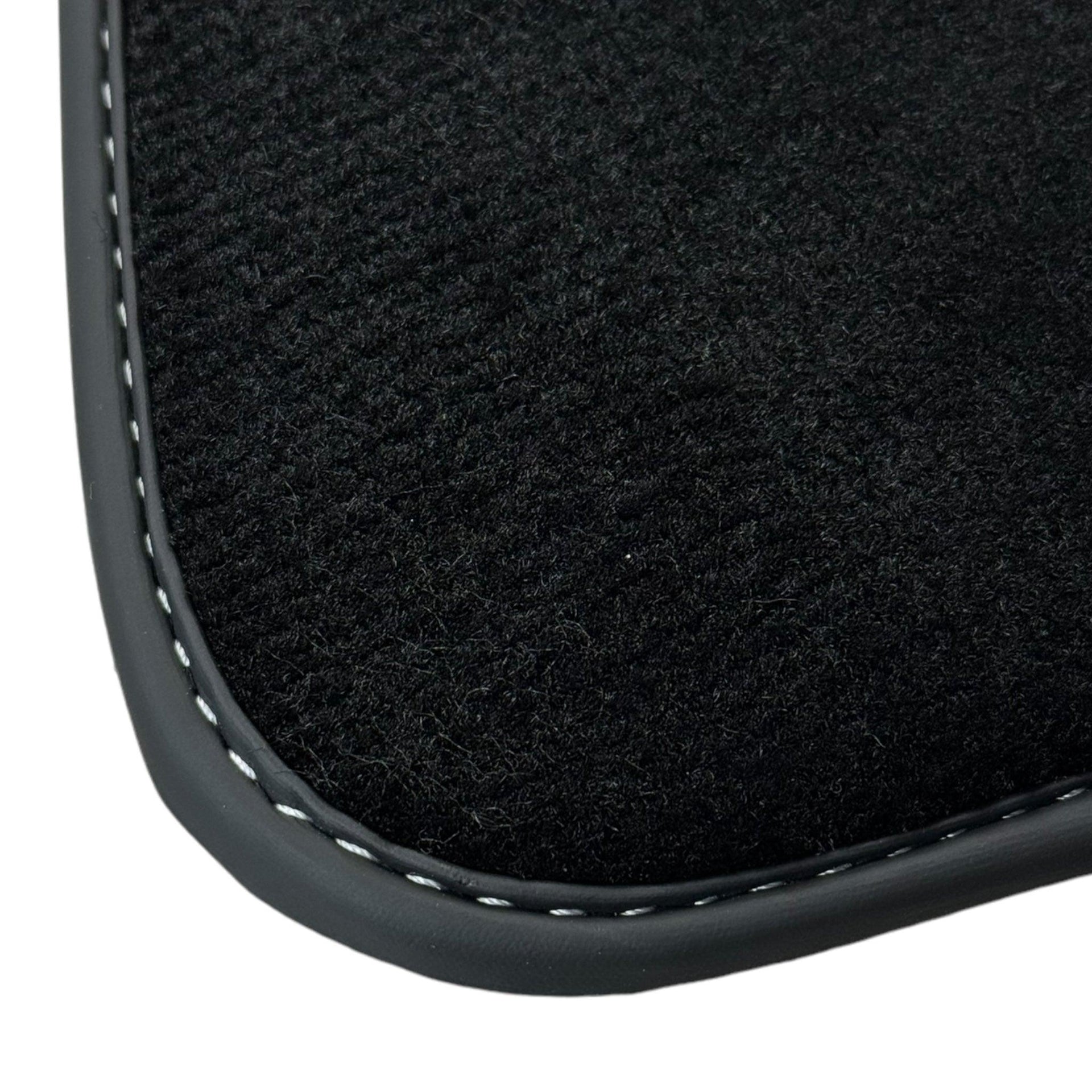 Black Floor Mats for Aston Martin DB9 (2004-2016) with Leather - AutoWin
